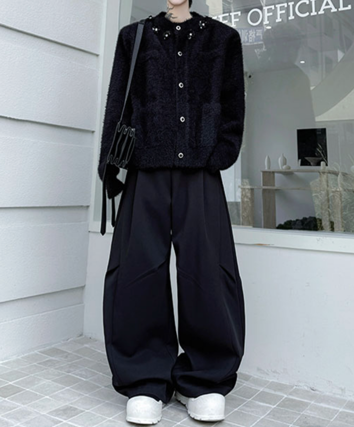 retro mohair ornament cardigan EN2504