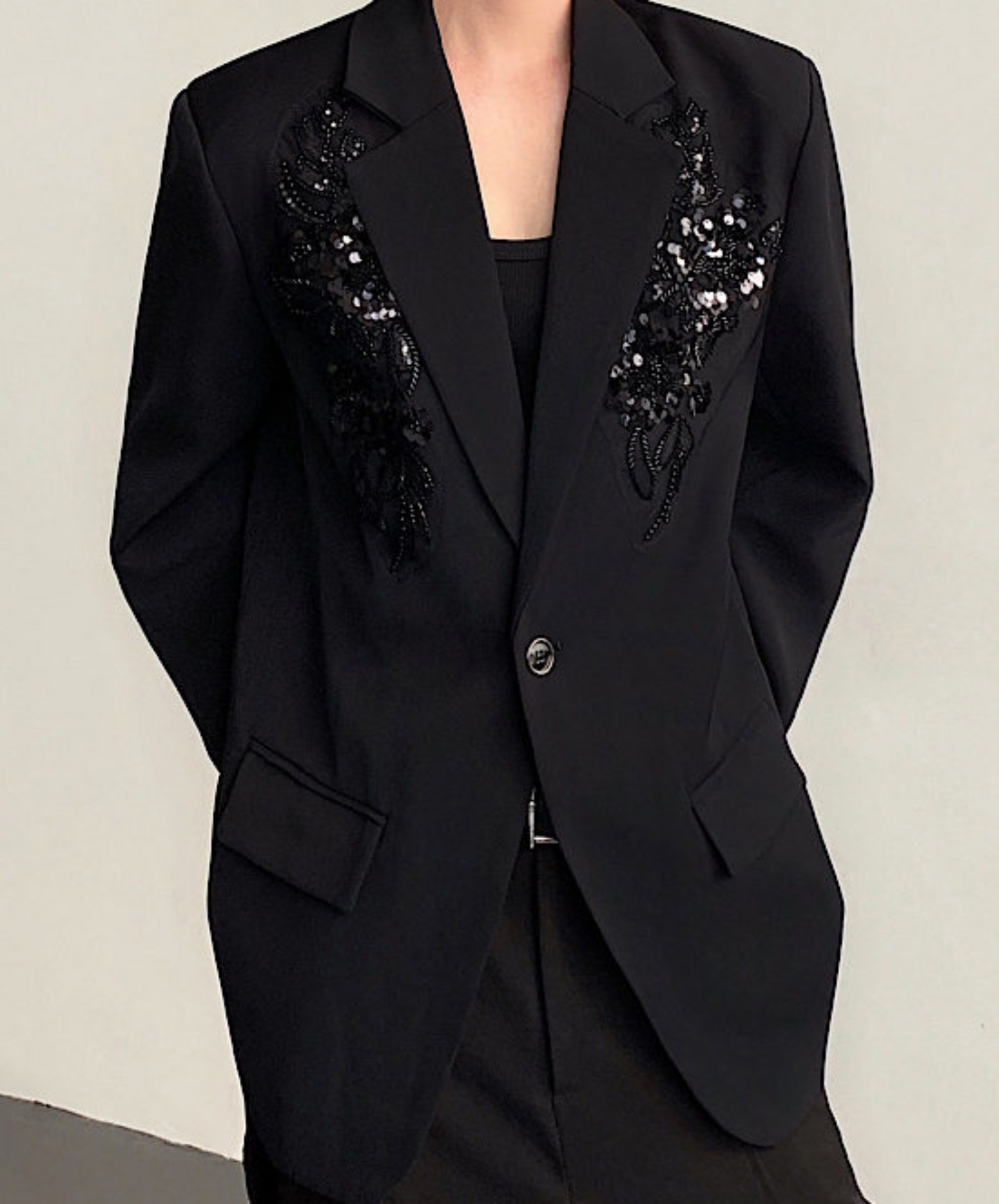 sequin 3d flower embroidery jacket EN2519