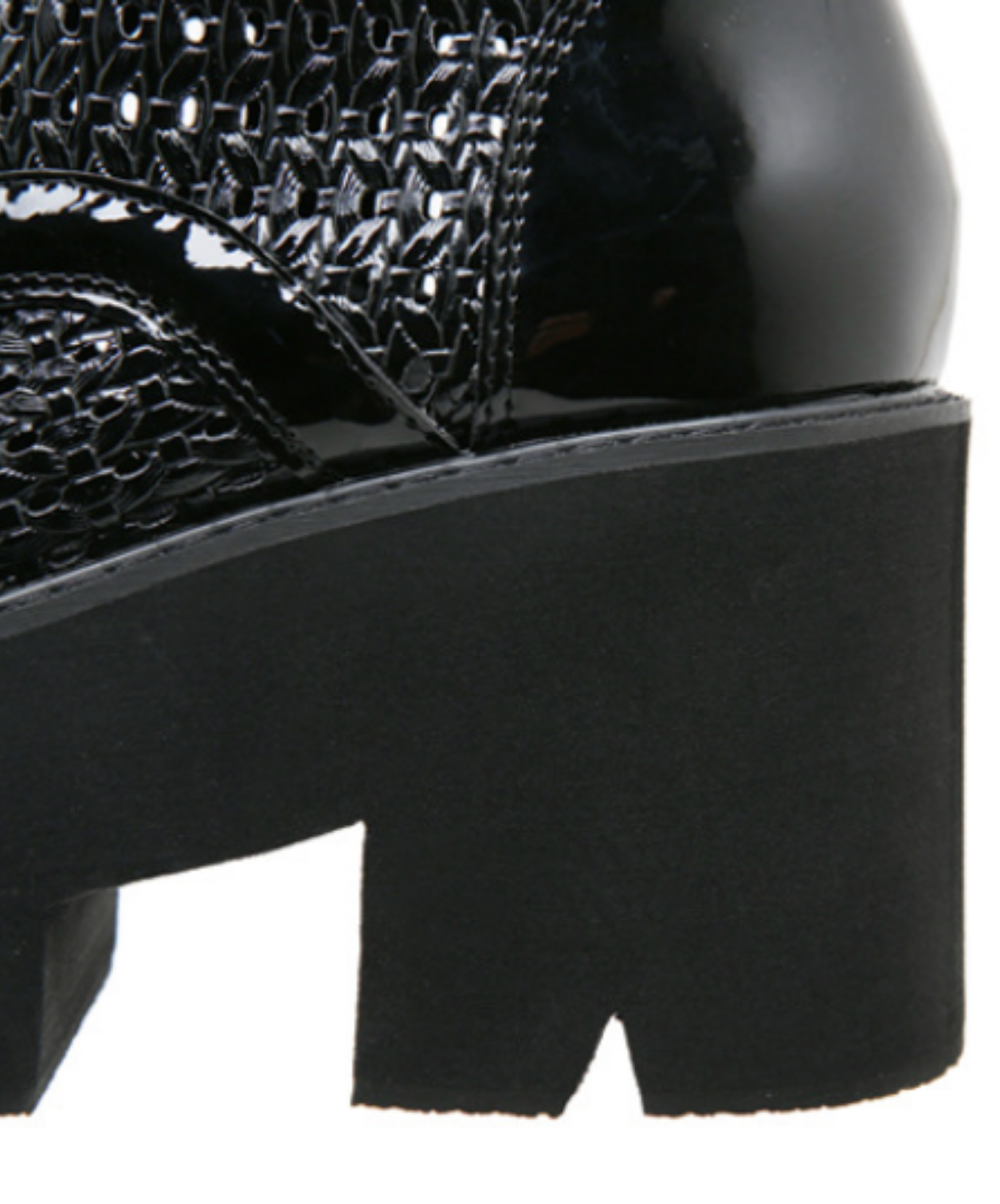 dark patchwork mesh boots EN2805