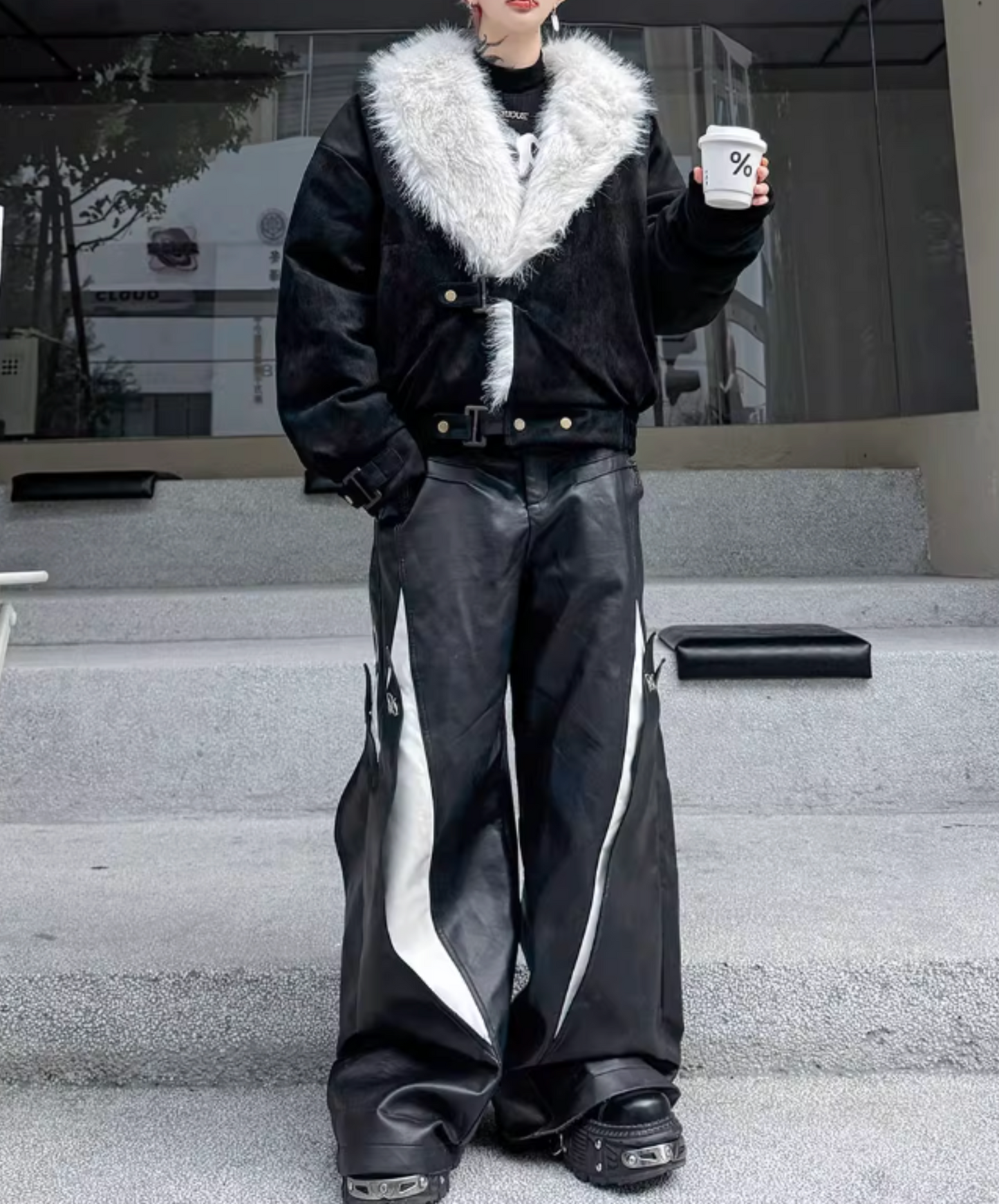 fleece-lined faux fur jacket EN2586