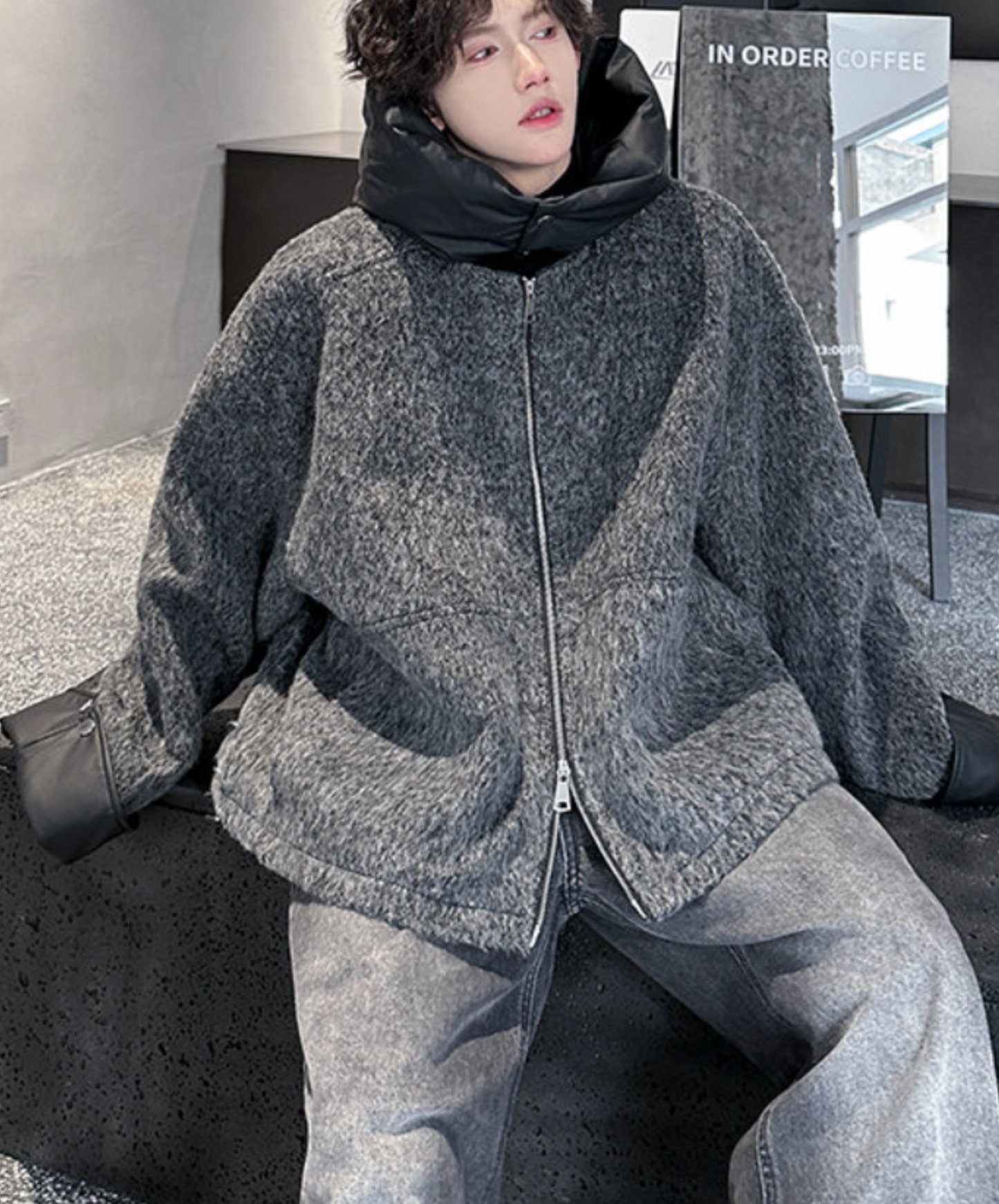 detachable hood jacket EN2554