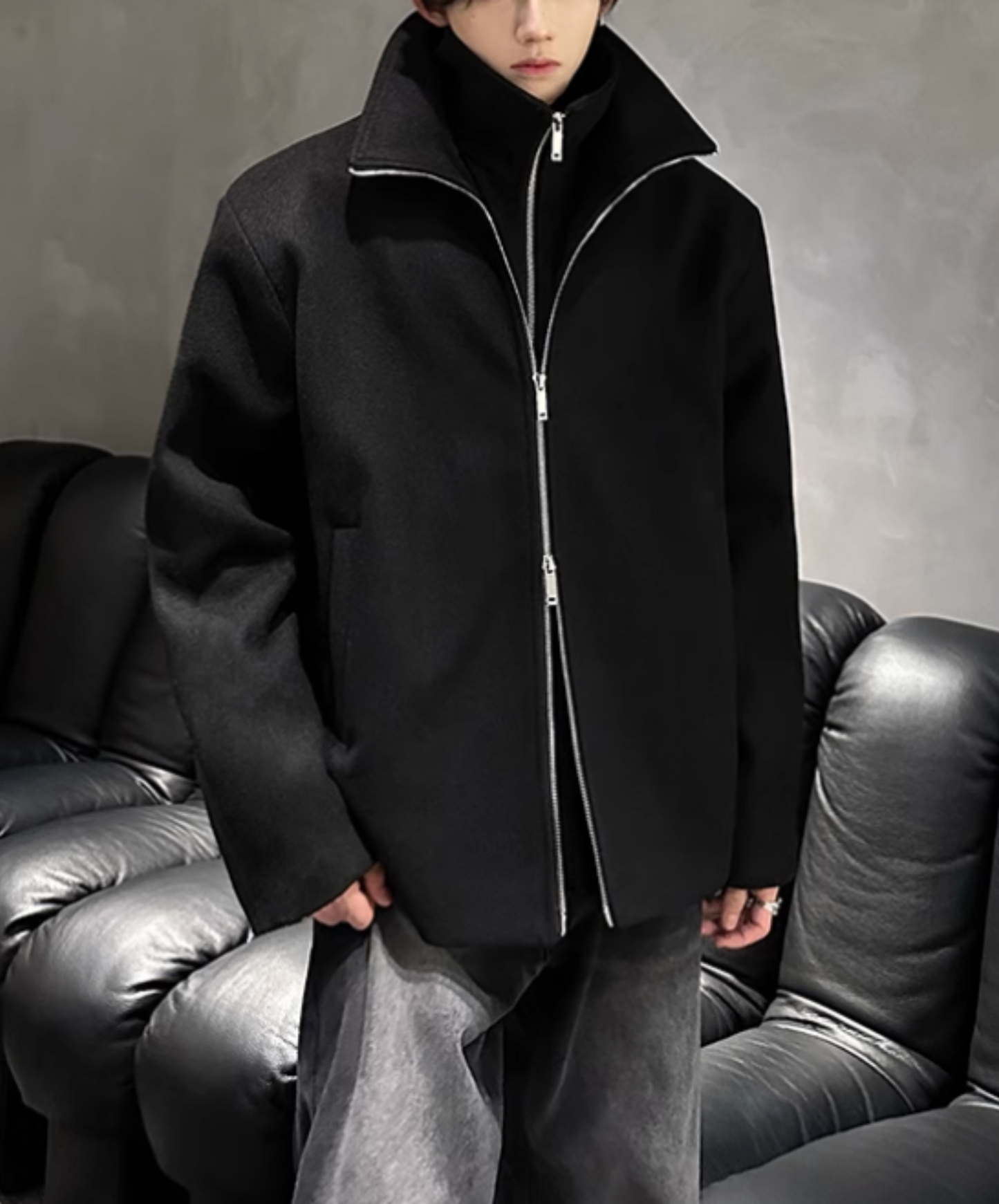 double layer zip blouson jacket EN1889