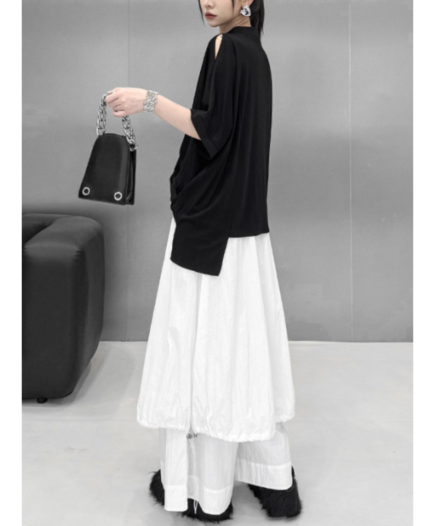 crossover hem zip t-shirt EN2891