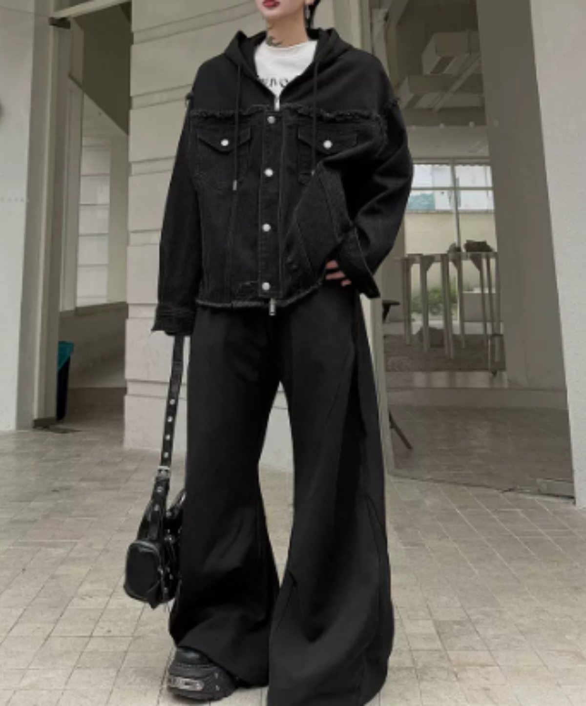 paneled fringed, and distressed jacket EN3239
