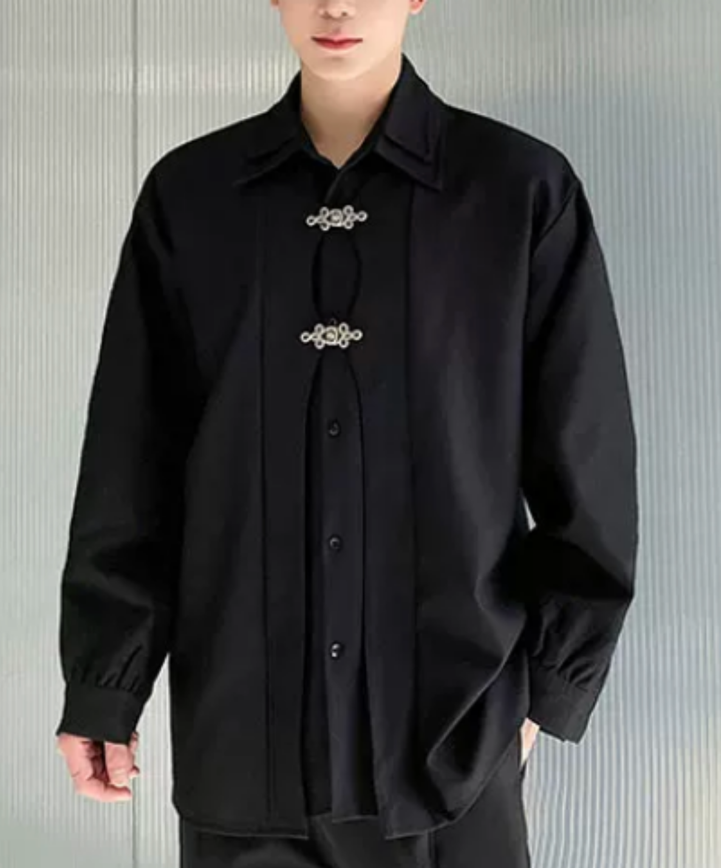 chinese-style button double collar shirt EN2849