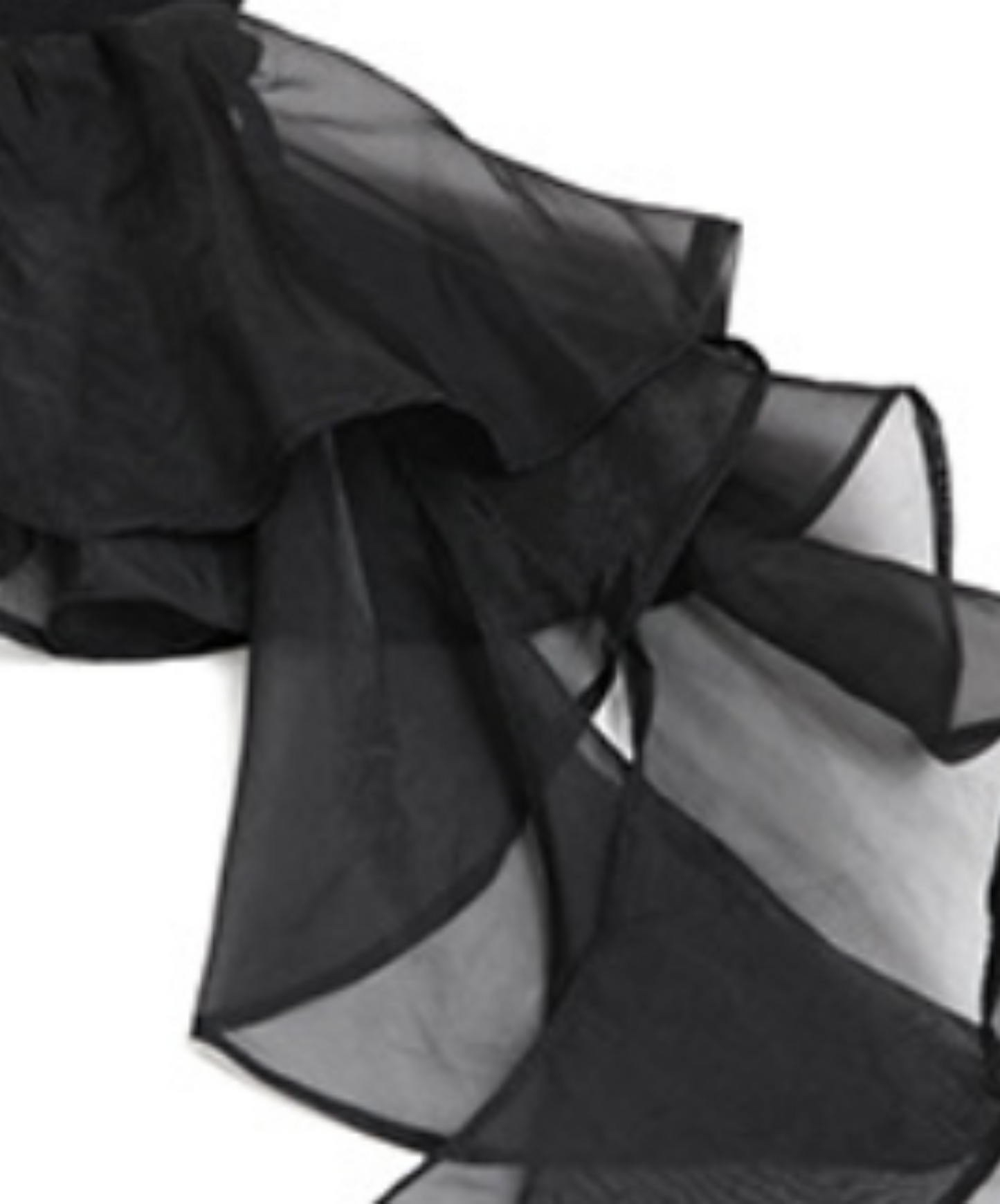 tulle ribbon print at hem t-shirt EN2307