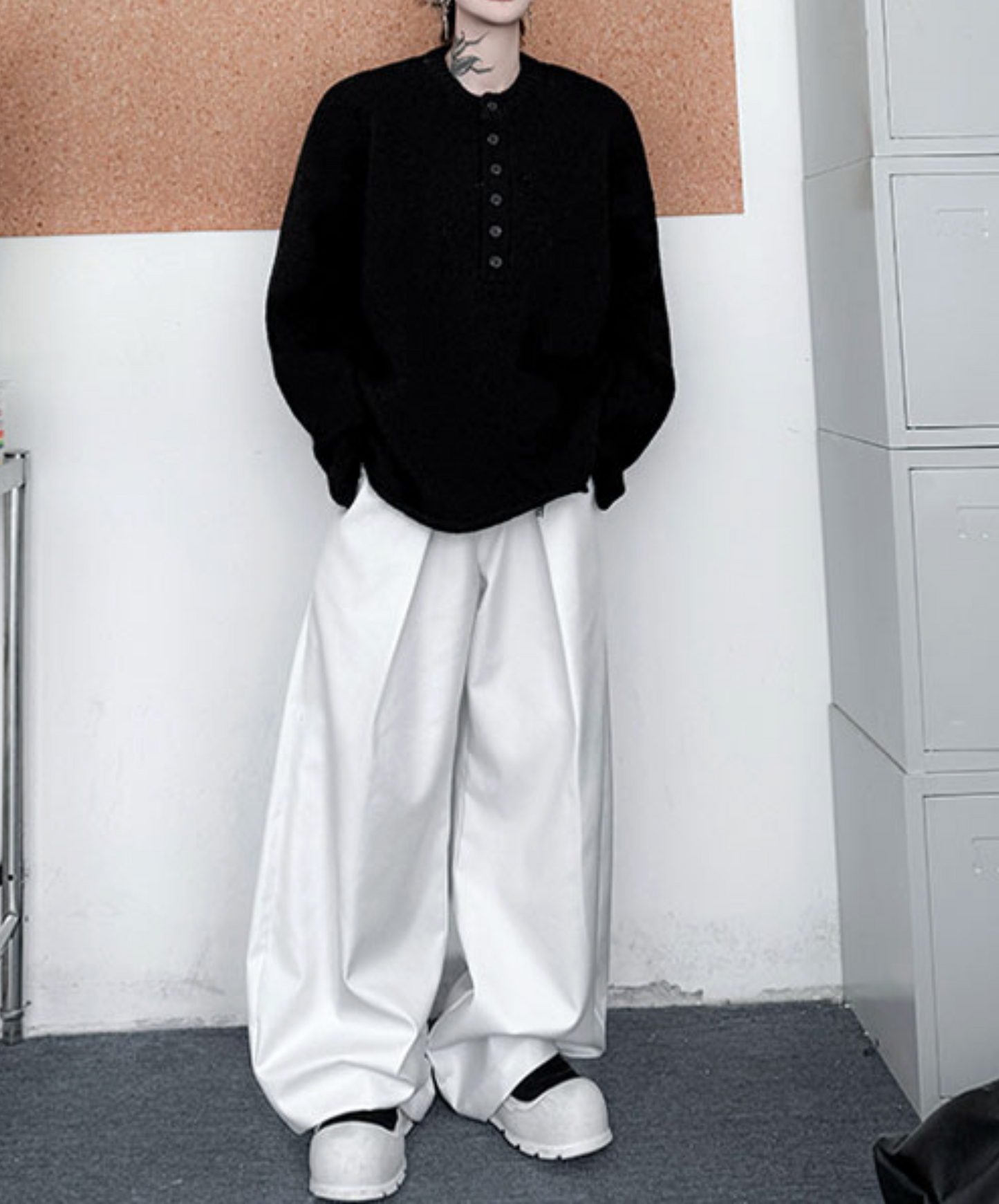 drop shoulder thick sweater EN2459