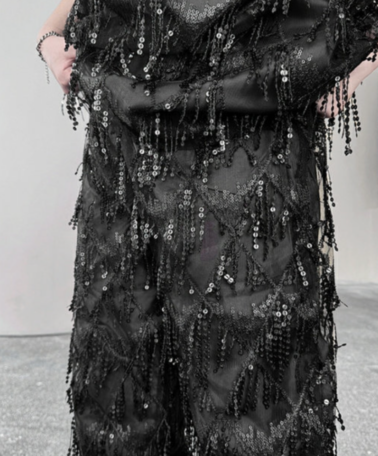 sequin tassel diamond wide pants EN2654