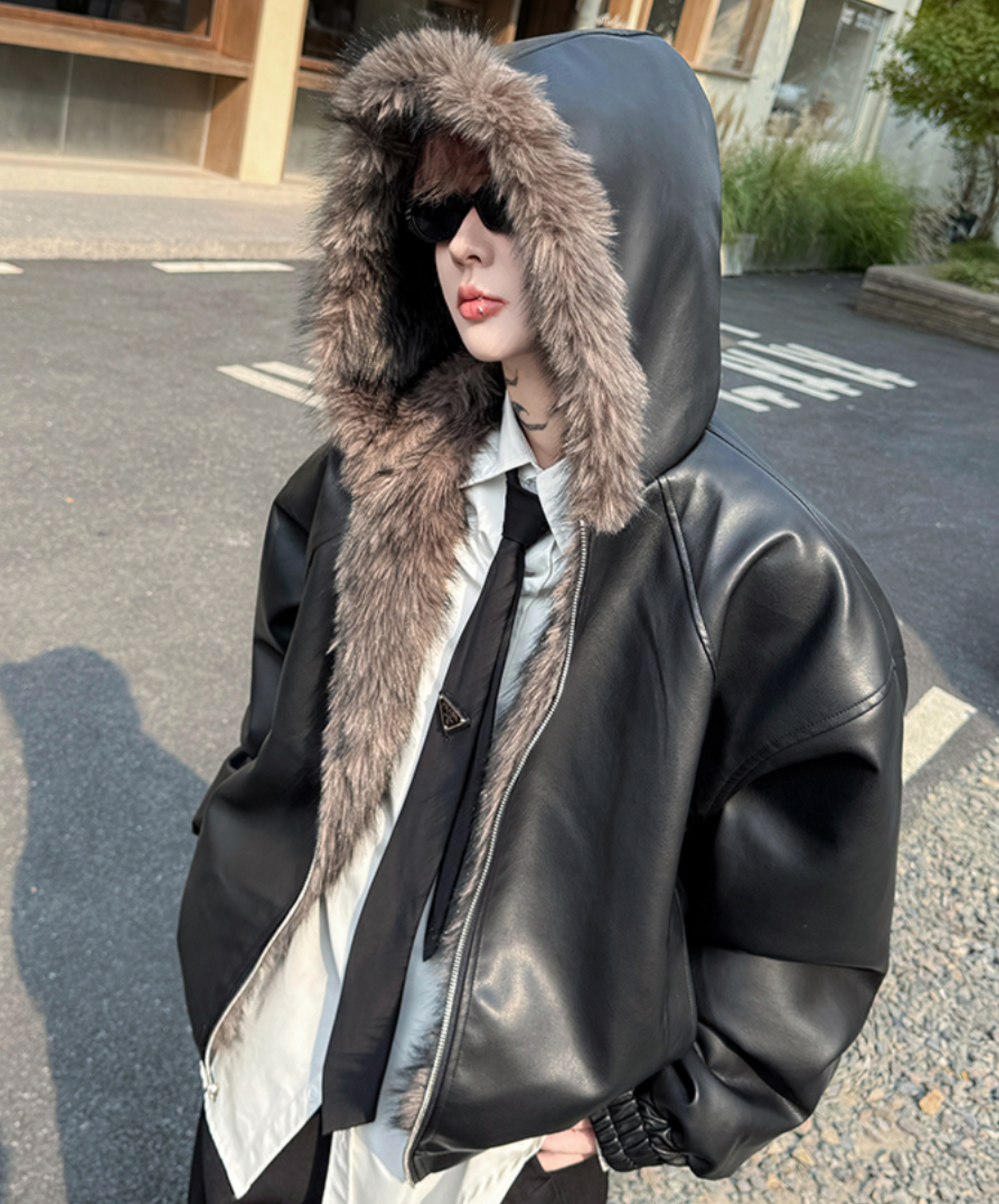 reversible faux fur jacket EN2603