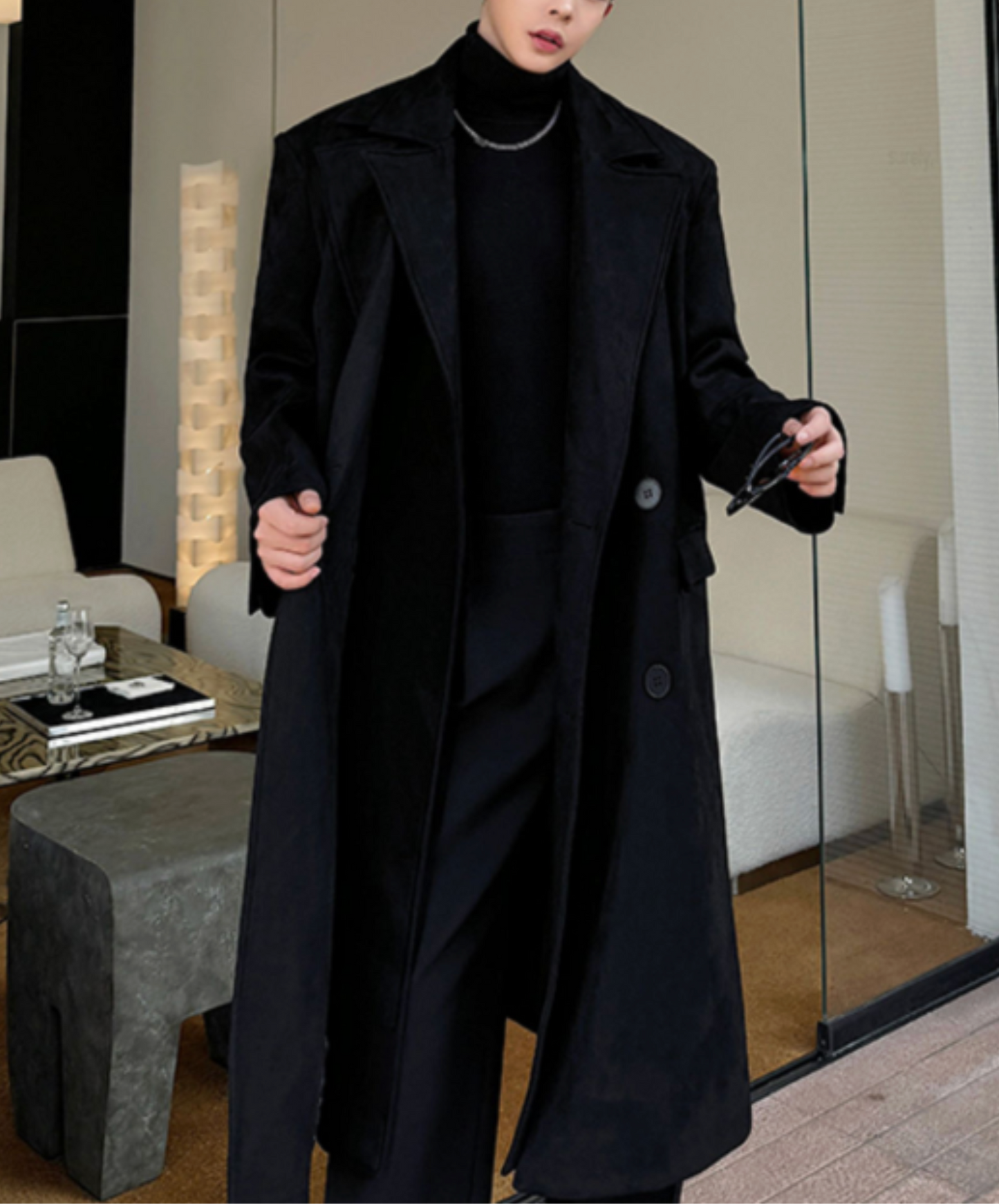 double-breasted long coat EN2529