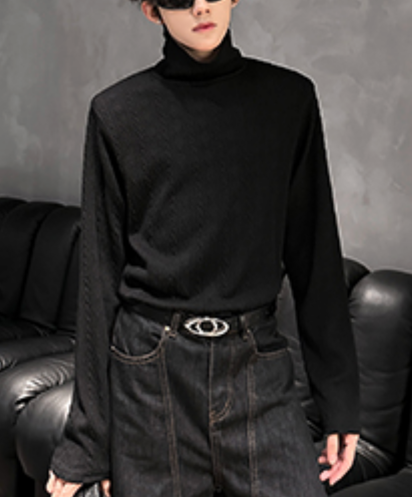 relaxed jacquard turtleneck t-shirt EN2520