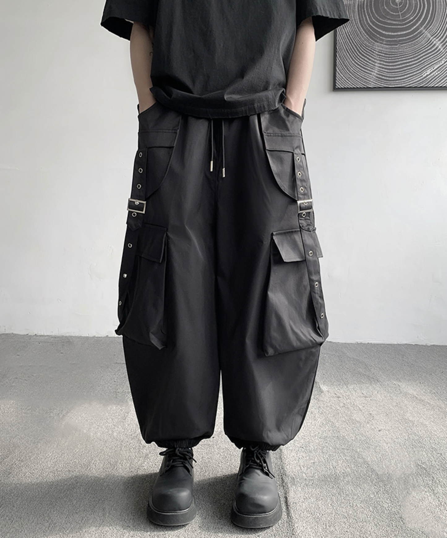 multi-pocket wide leg cargo pants EN2024