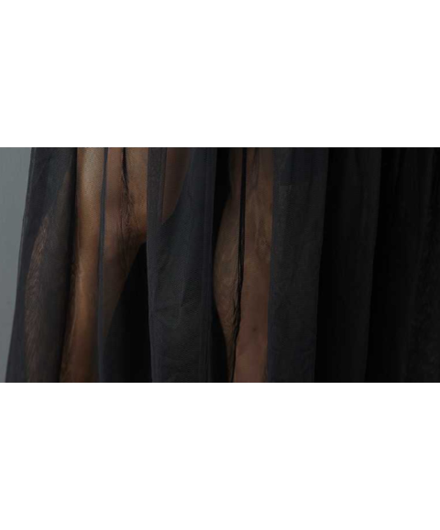 dark long mesh patchwork piece vest  EN3039