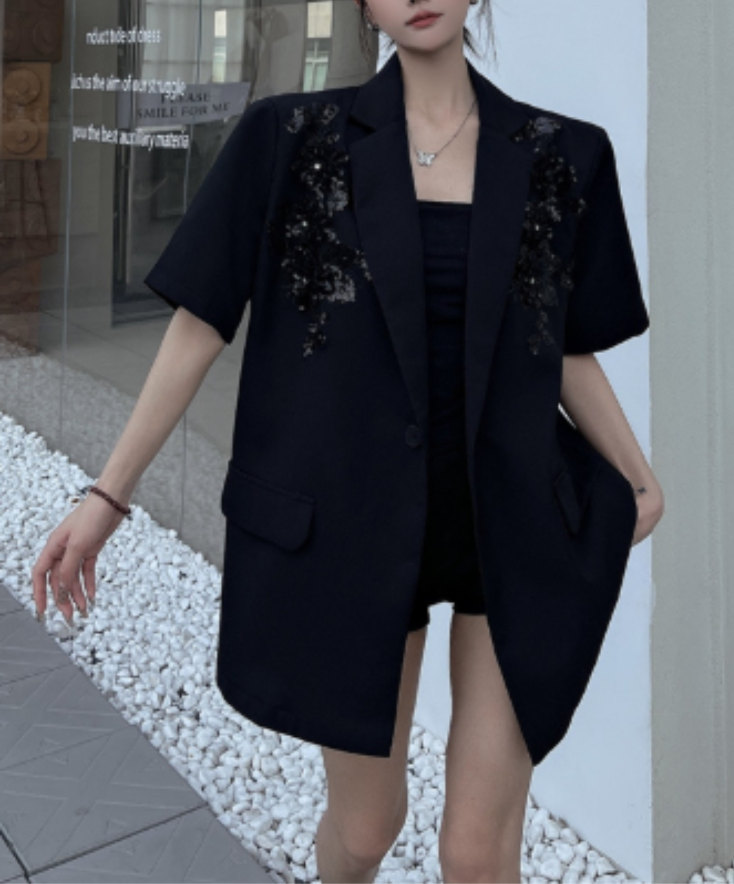 sequin embroidered casual wear jacket EN2917