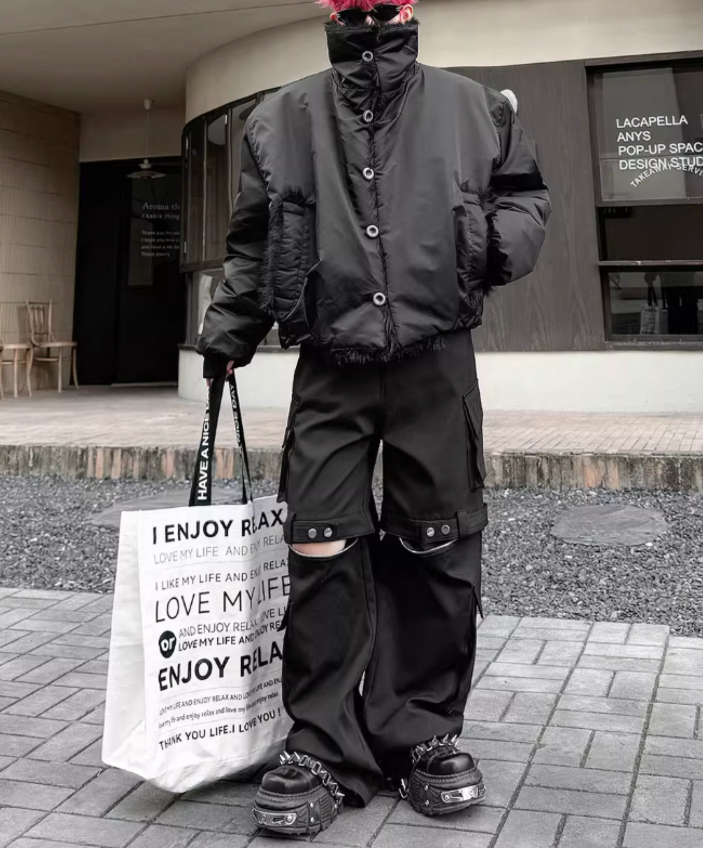 retro fur patchwork jacket EN2564