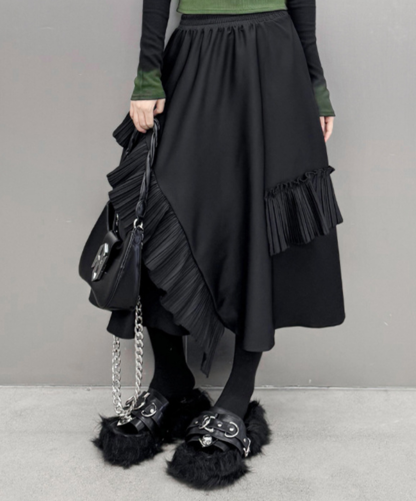 pleated ruffle decoration skirt EN2334