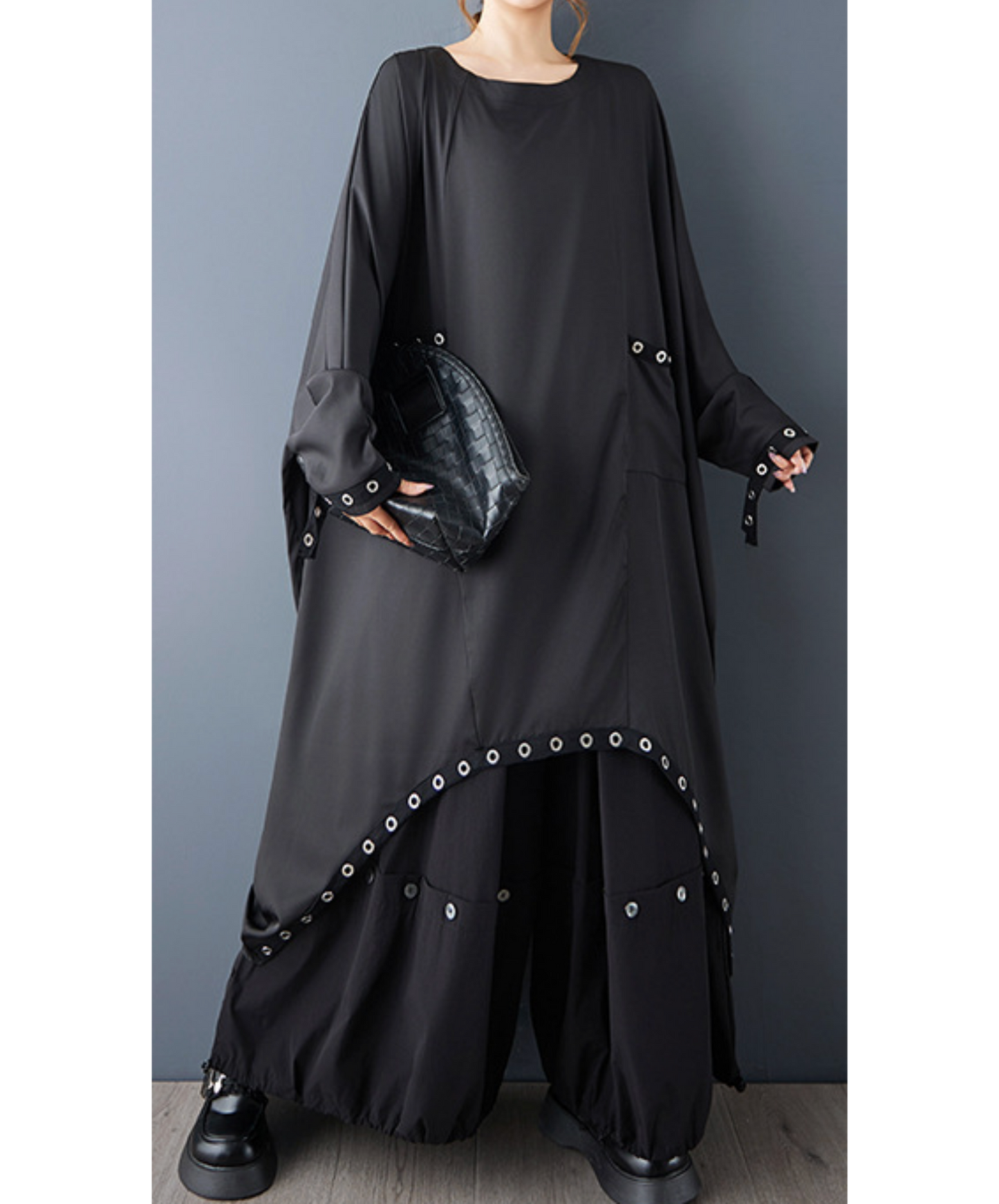 rivet line decoration long shirt EN2769