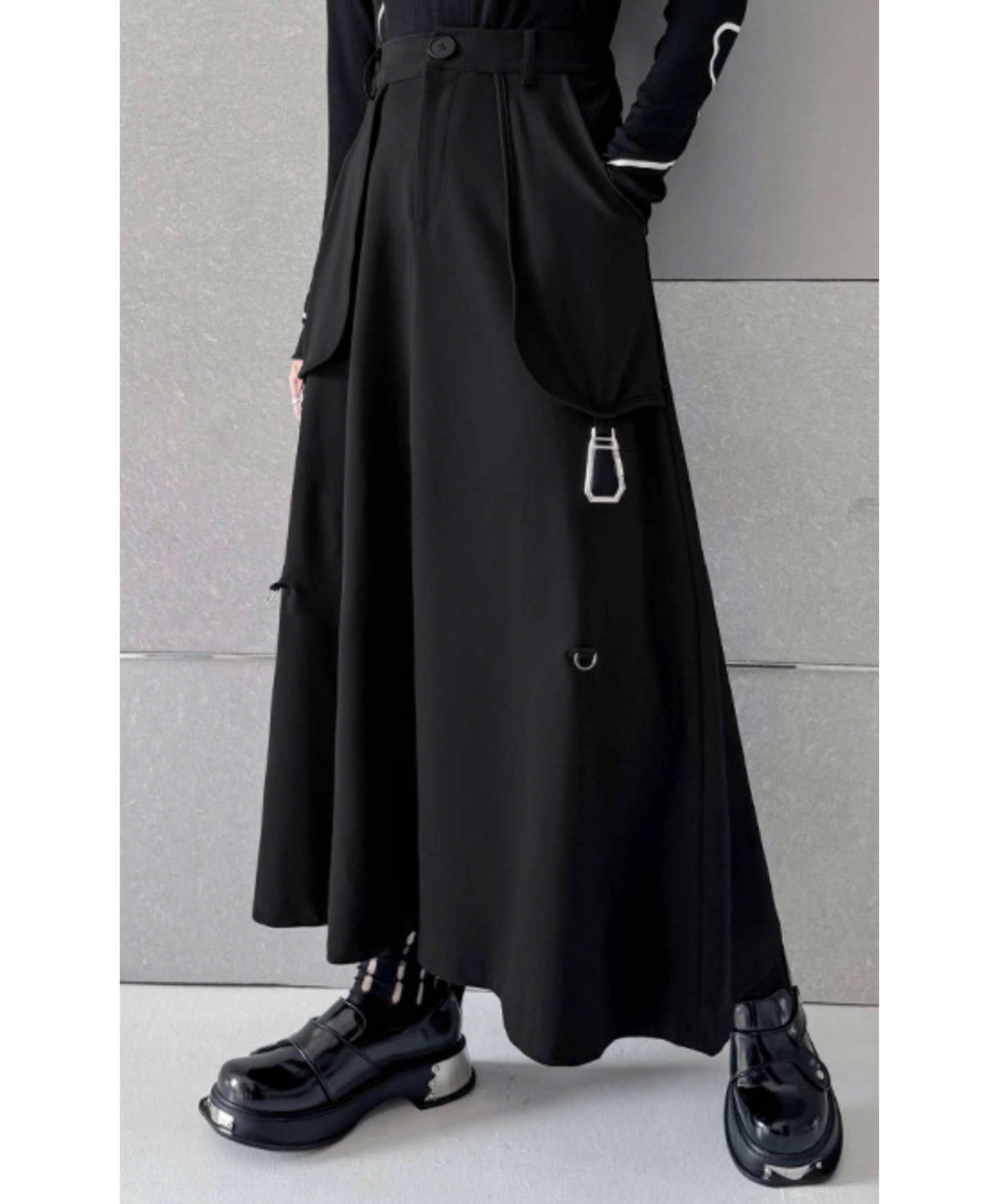 big pocket with buckle long skirt EN1637