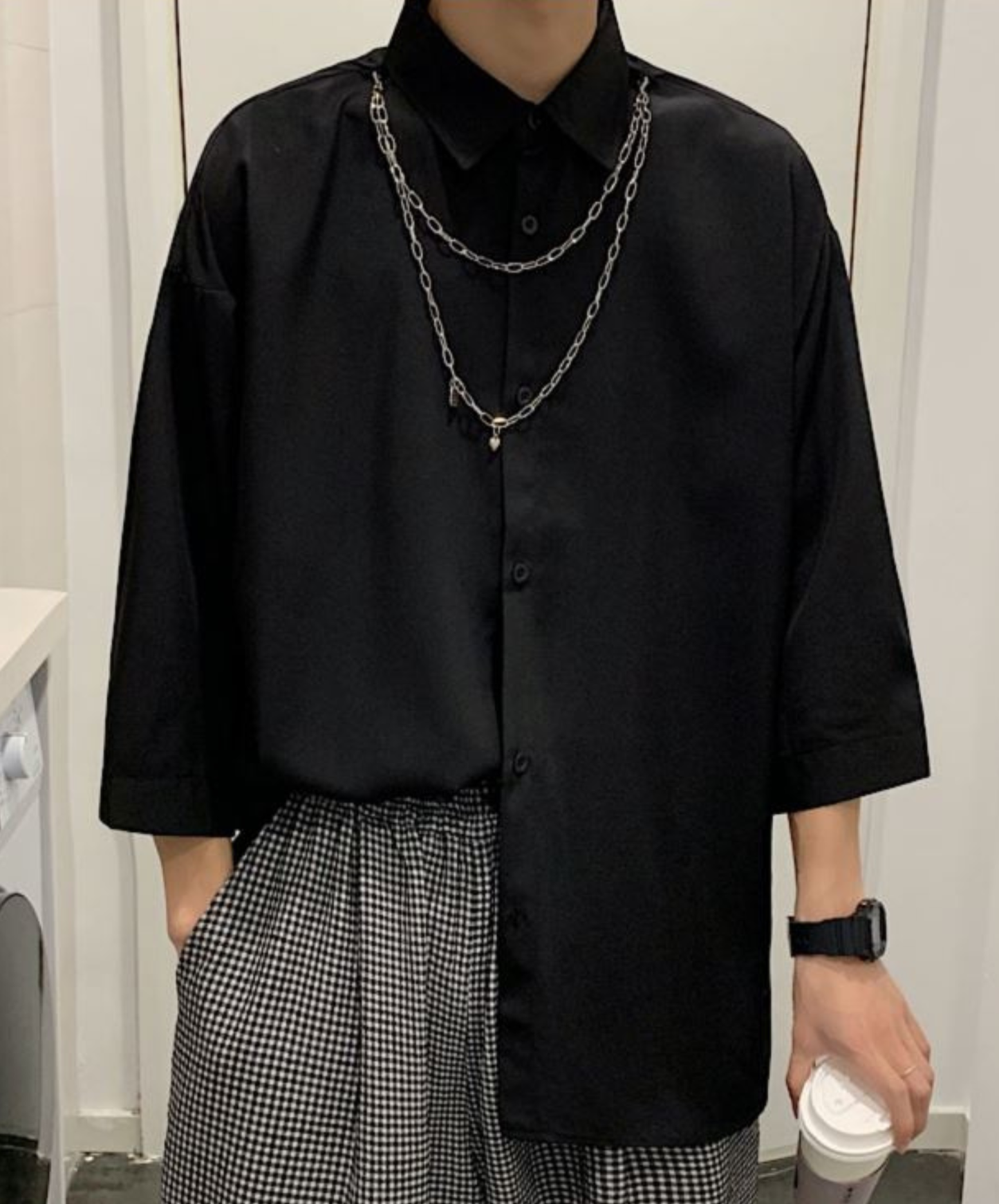 【style80】dark mode outfit set EN2536（jacket + shirt + pants set）