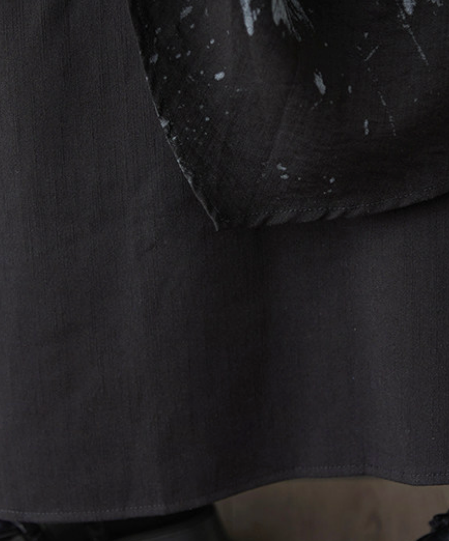 dark printed patchwork asymmetric wide pants EN2735