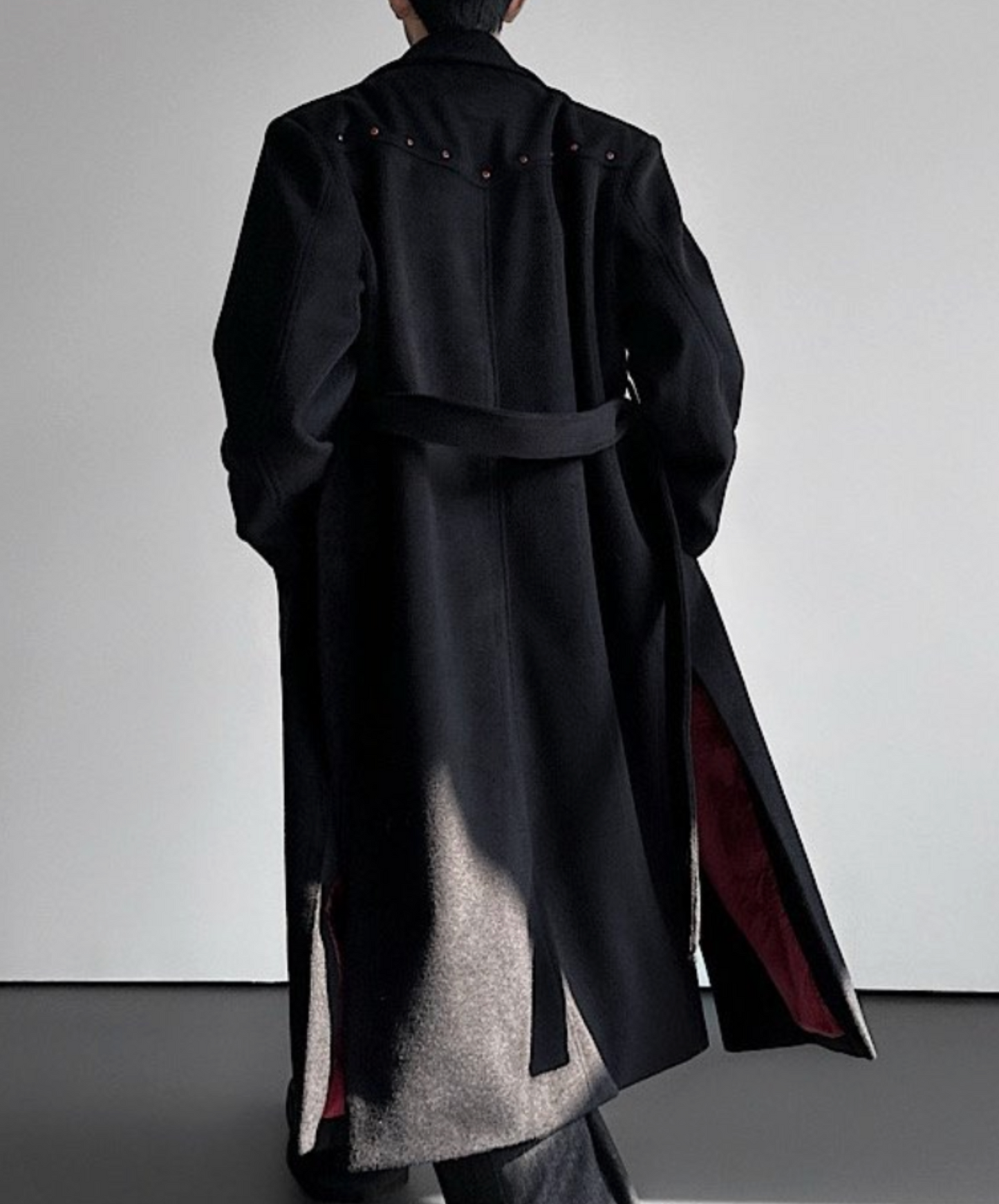 red rhinestone decorated long coat EN2602