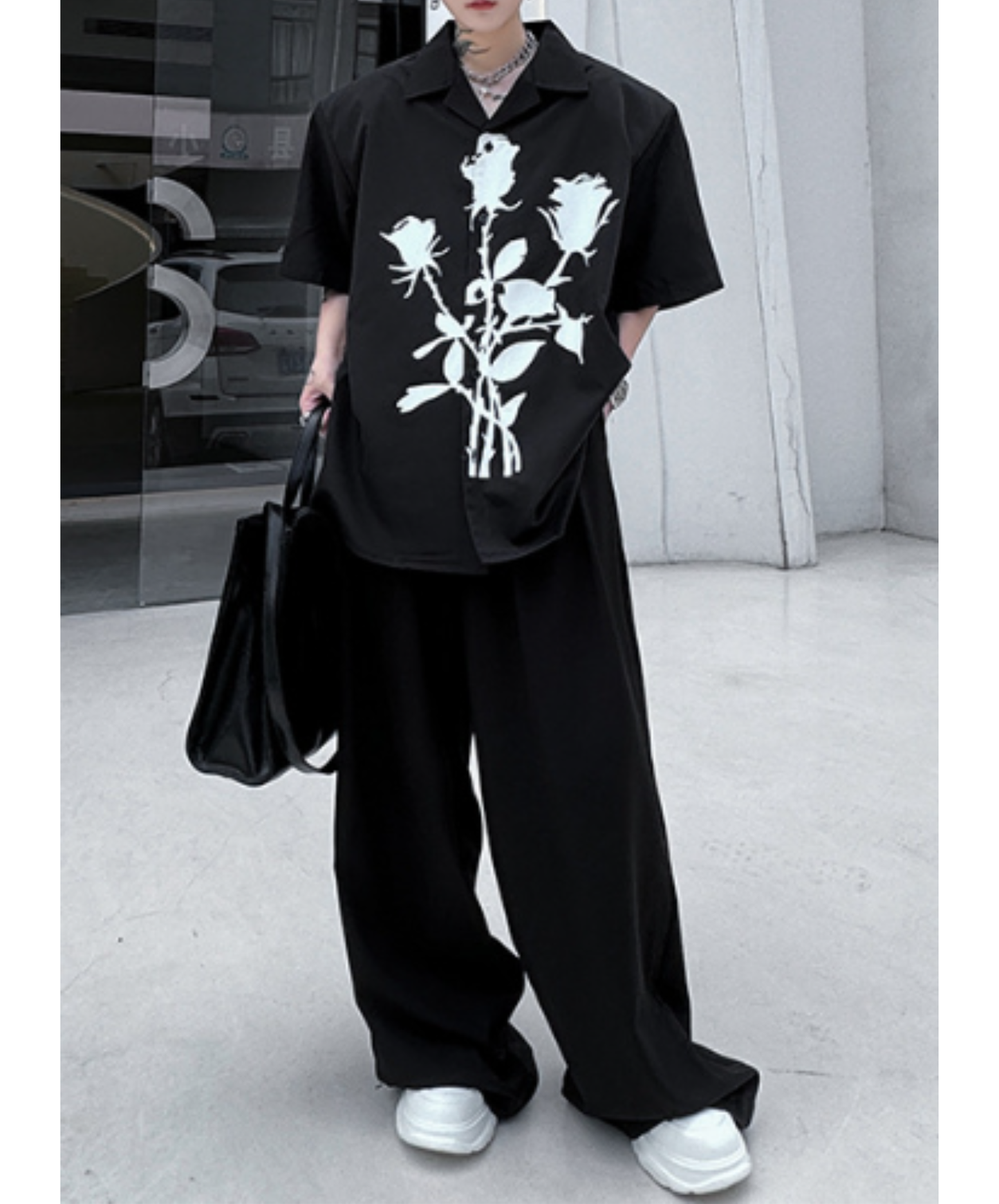 rose silhouette print shirt EN2905