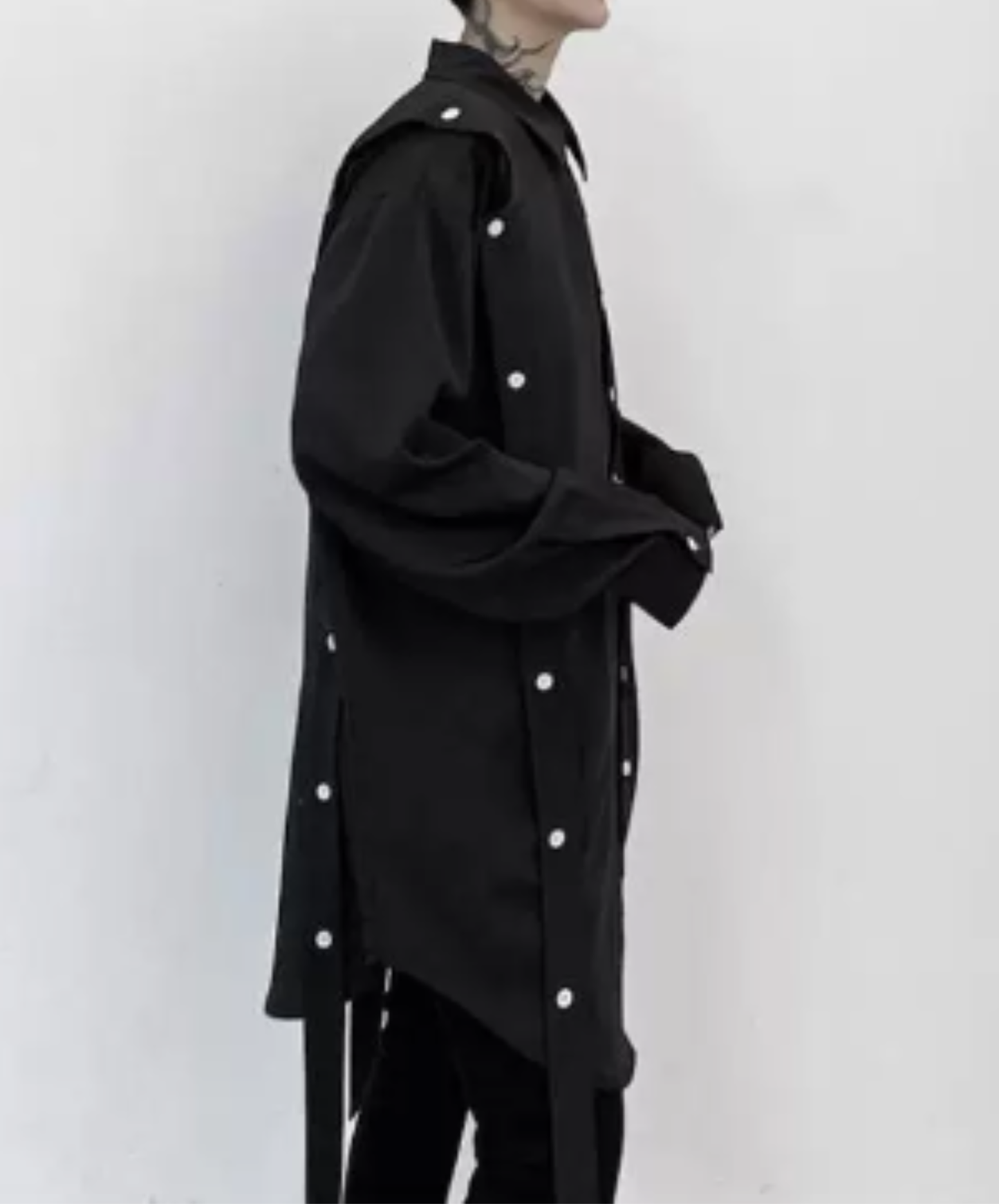 long belt with button detail long shirt EN3107