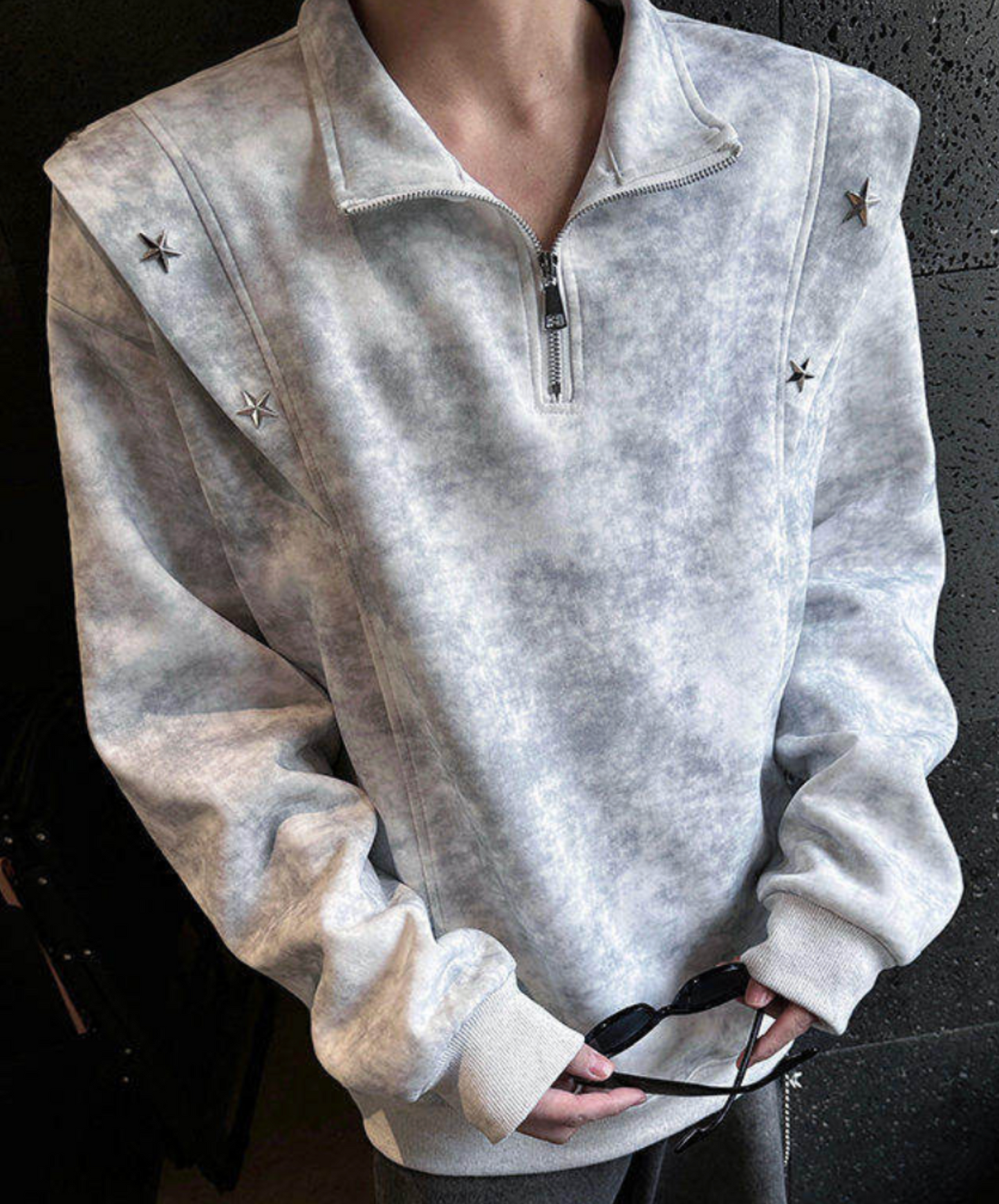 retro tie-dye half zip sweatshirt EN2653