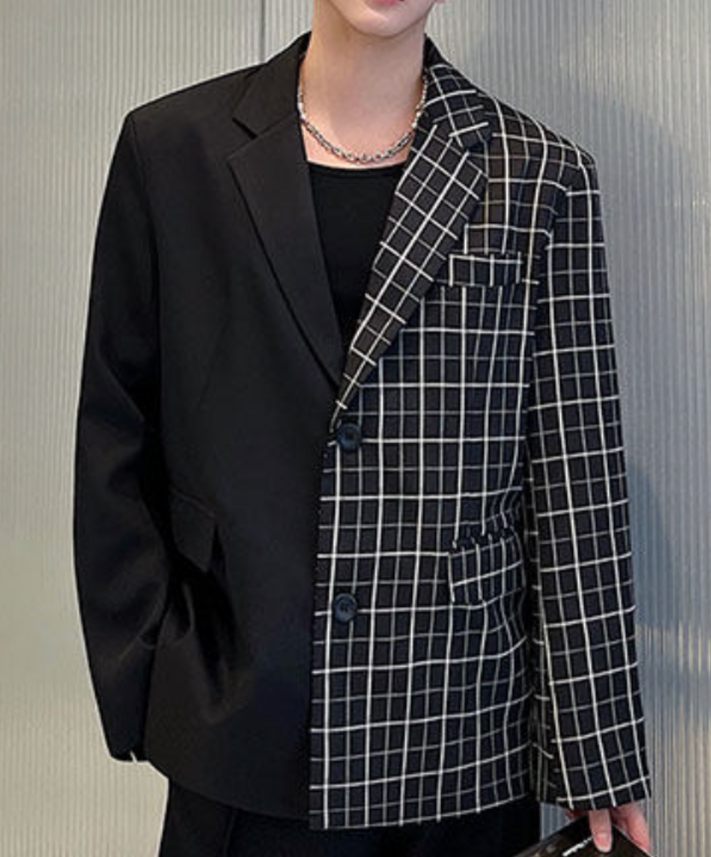 korean style oversized patchwork jacket EN2669