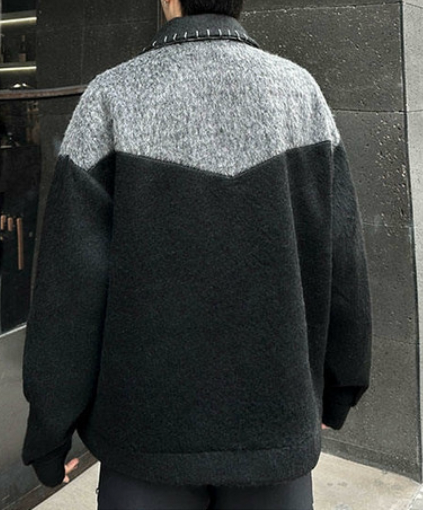 contrast color stitching jacket EN2385