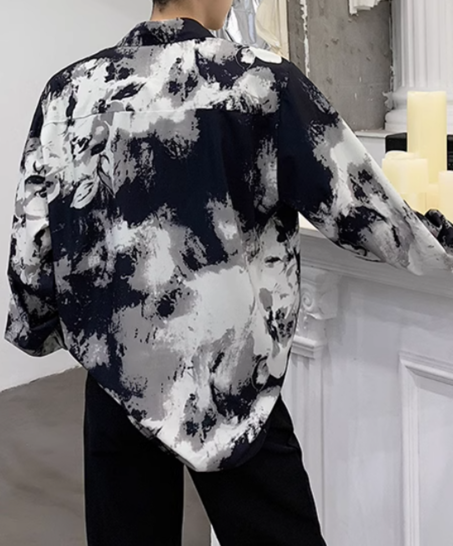 monotone splash design shirt EN1843