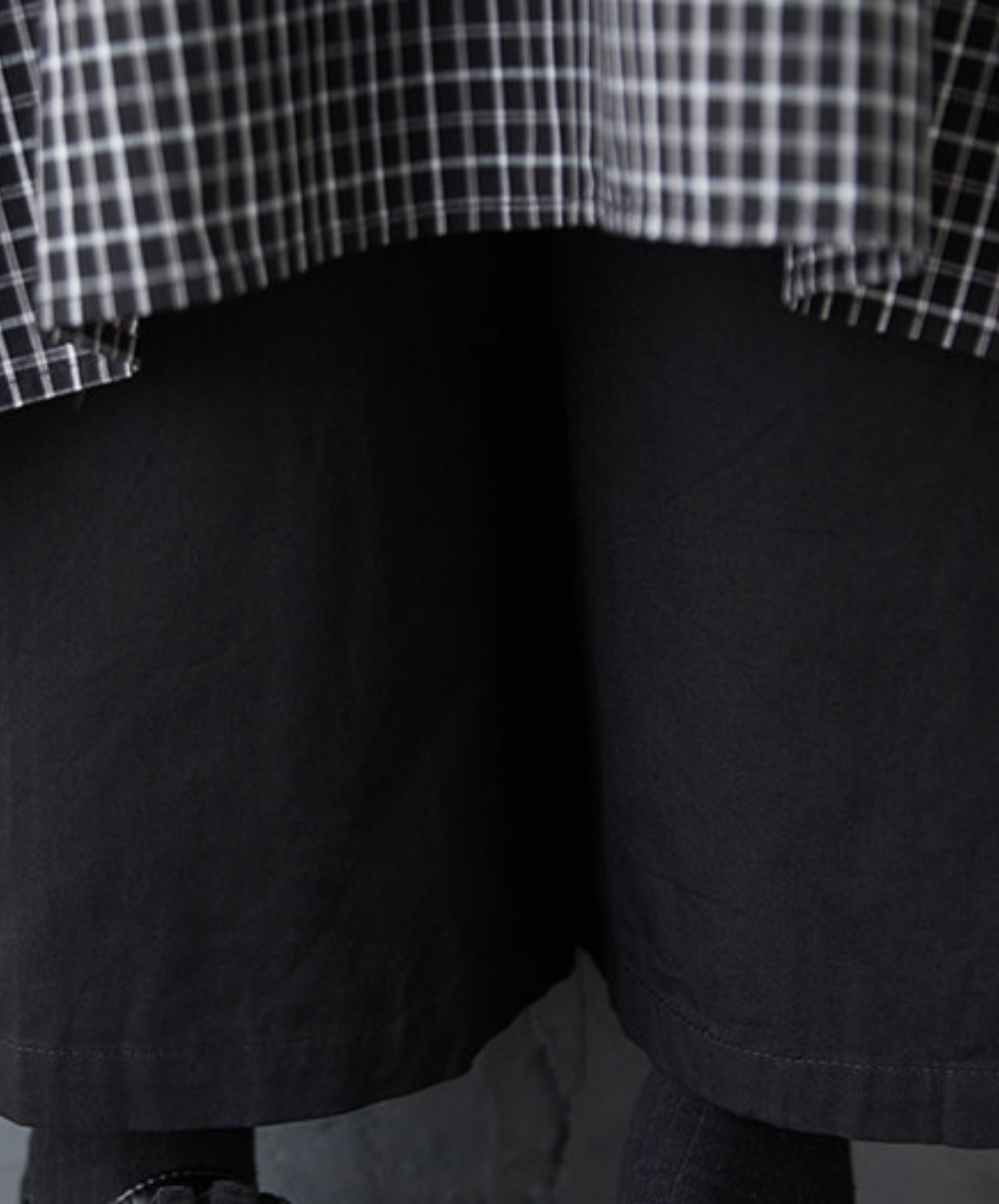 dark fake two-piece checkered flare wide pants EN2767