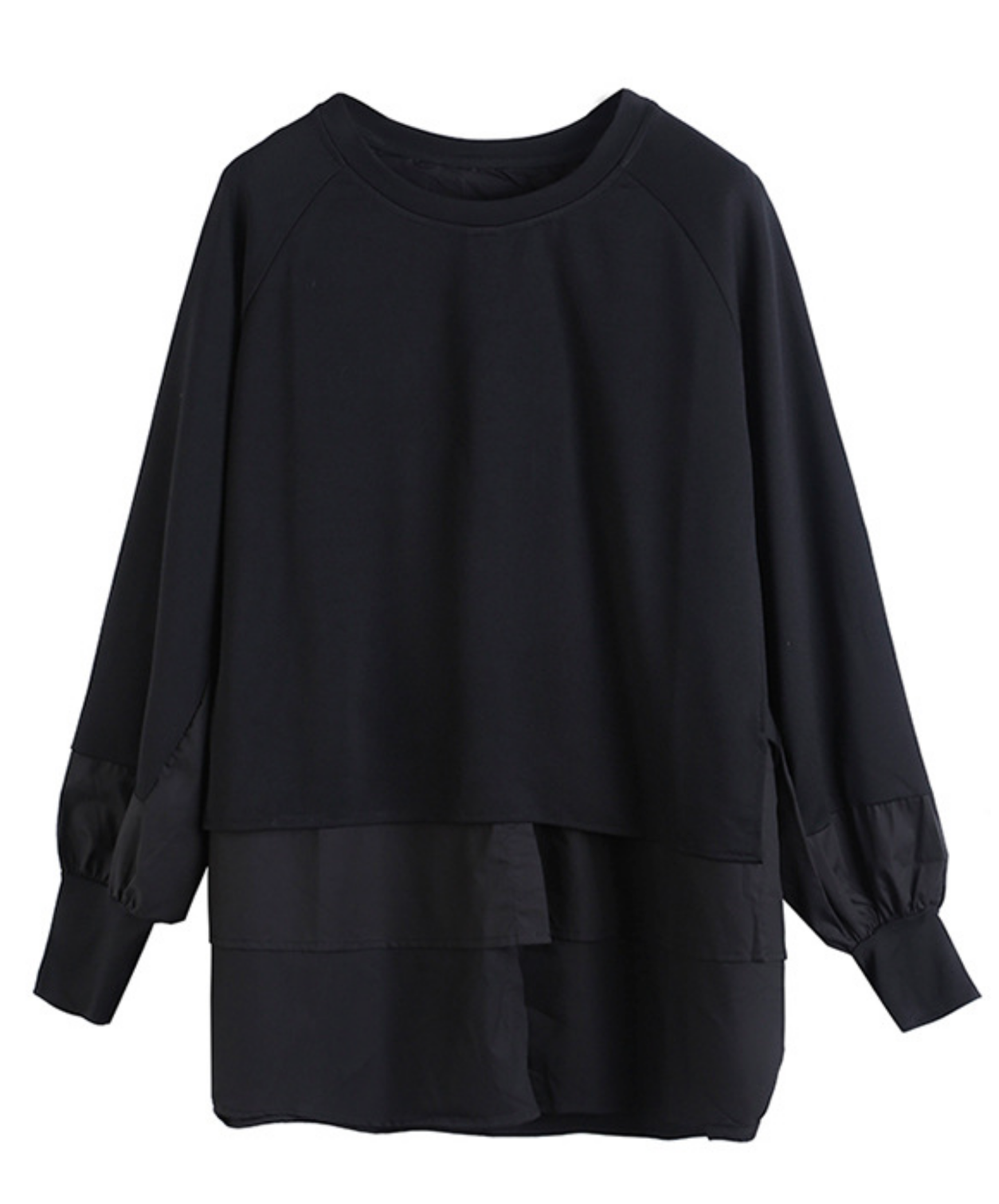 dark layered-look round collar sweatshirt EN2785