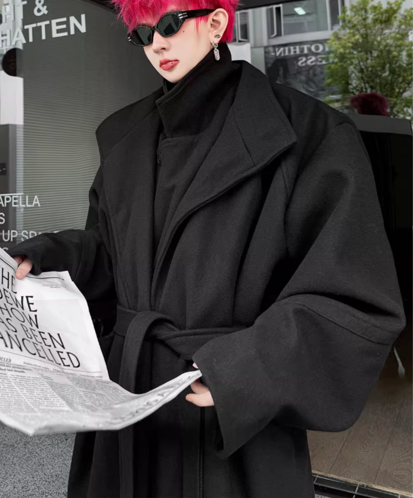 fake two-piece mid-length coat EN2562