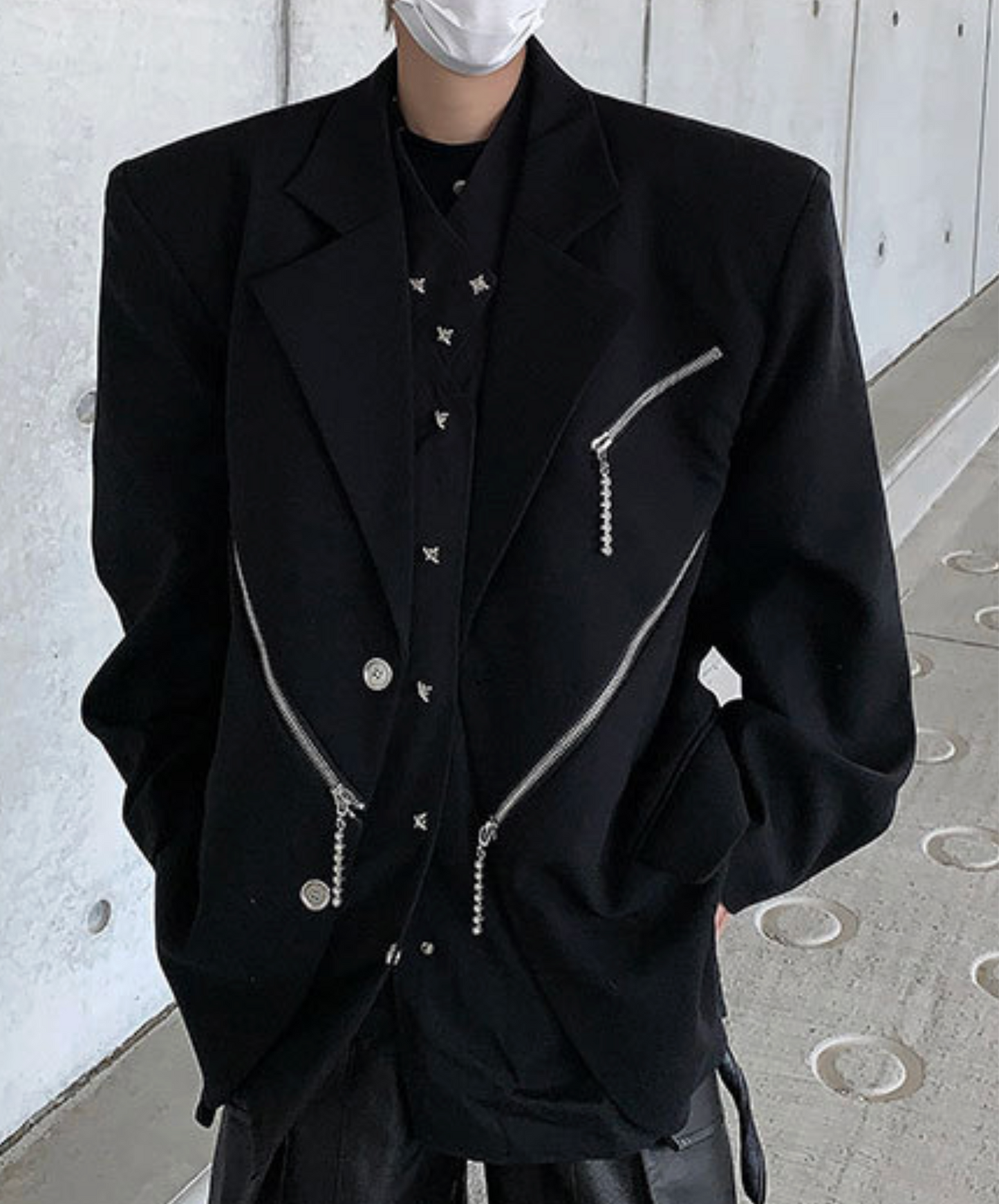 tassel motif print short length jacket EN2428