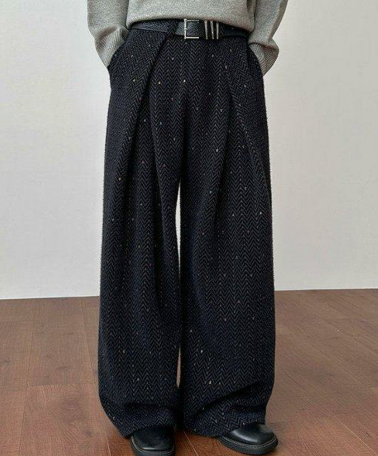 embroidery stripes wide pants EN2650