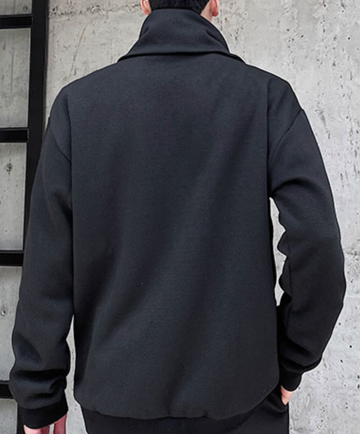 high neck airplane button zip sweatshirt EN2507