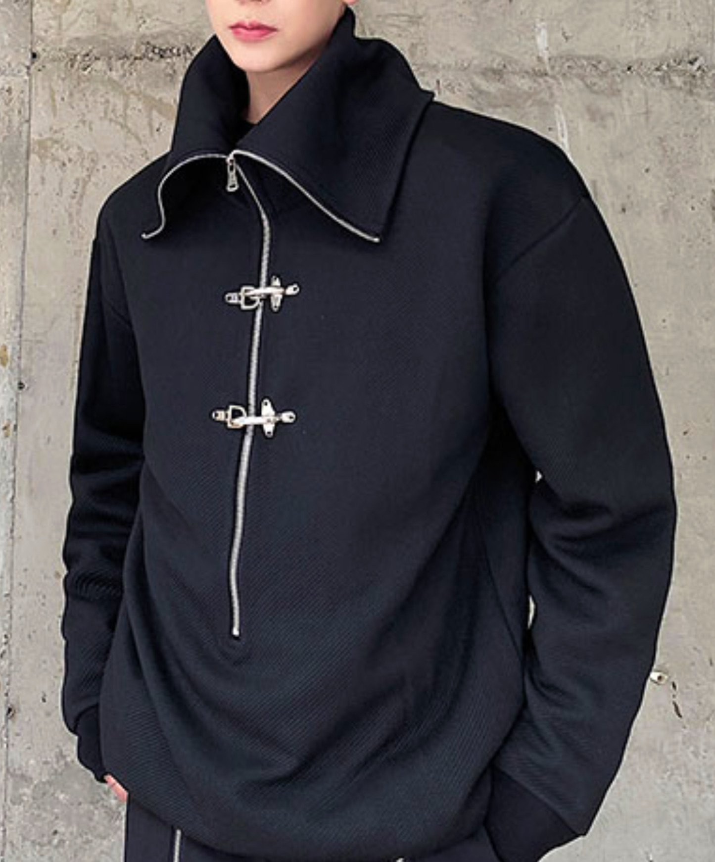 【style84】dark mode outfit set EN2630（jacket + sweatshirt + pants set）