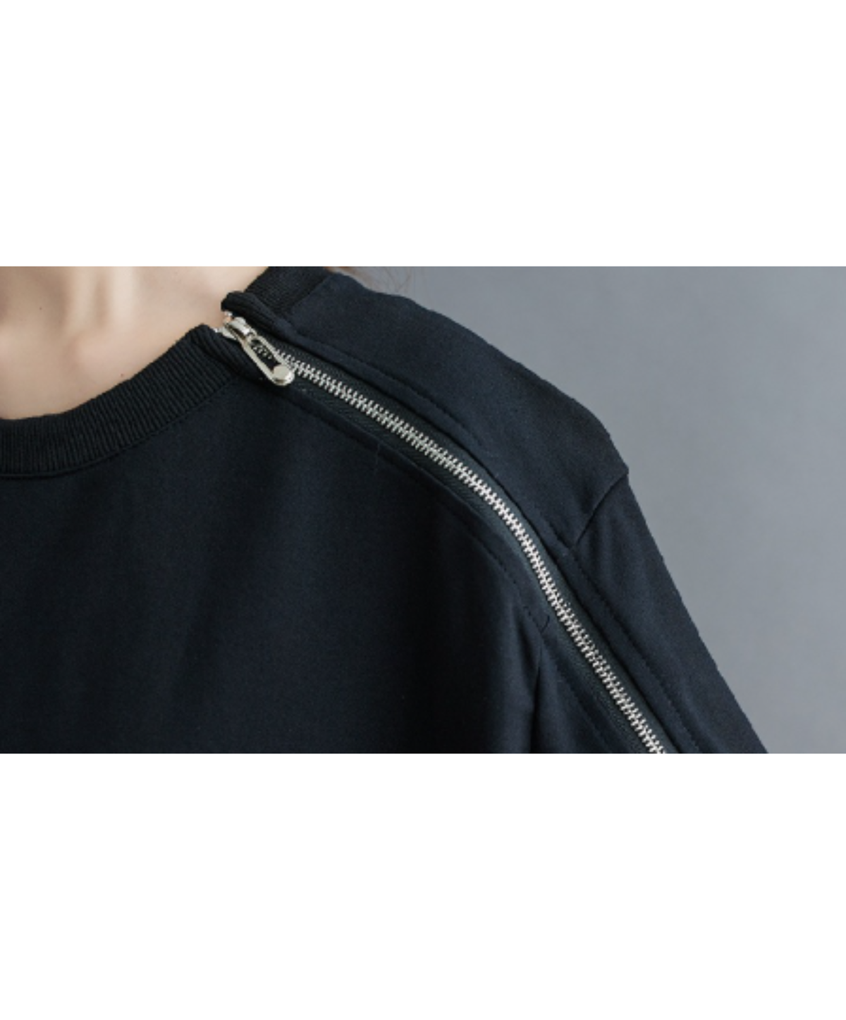 zip-detail side slits sweatshirt EN3217