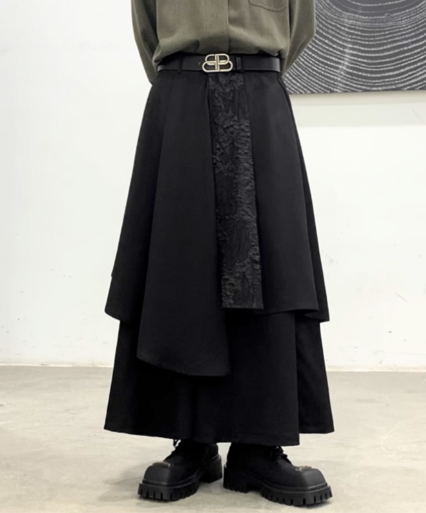 【style55】dark mode outfit set EN1852（shirt + pants set）