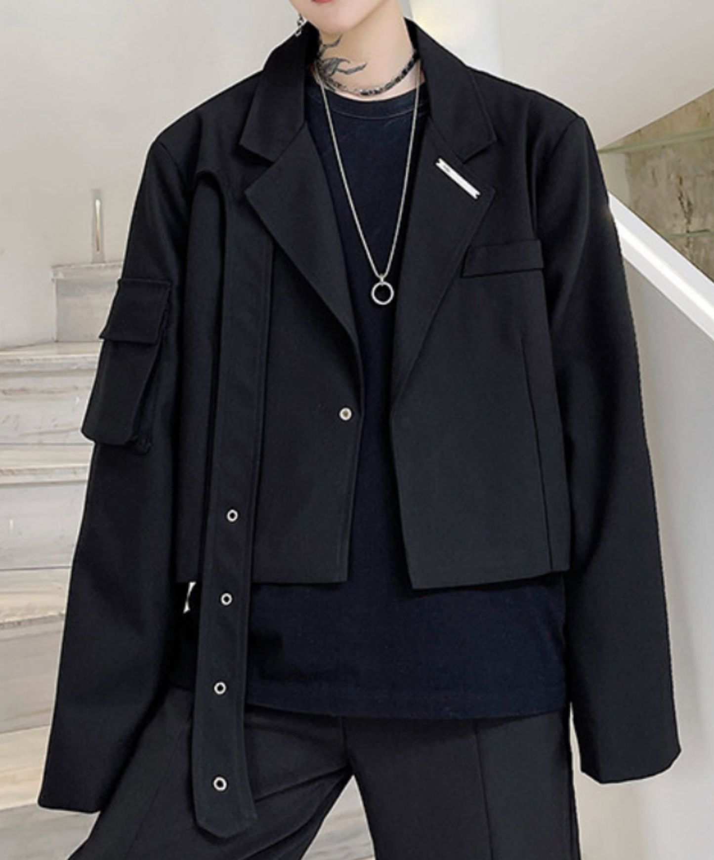 dark short blazer style jacket EN2672