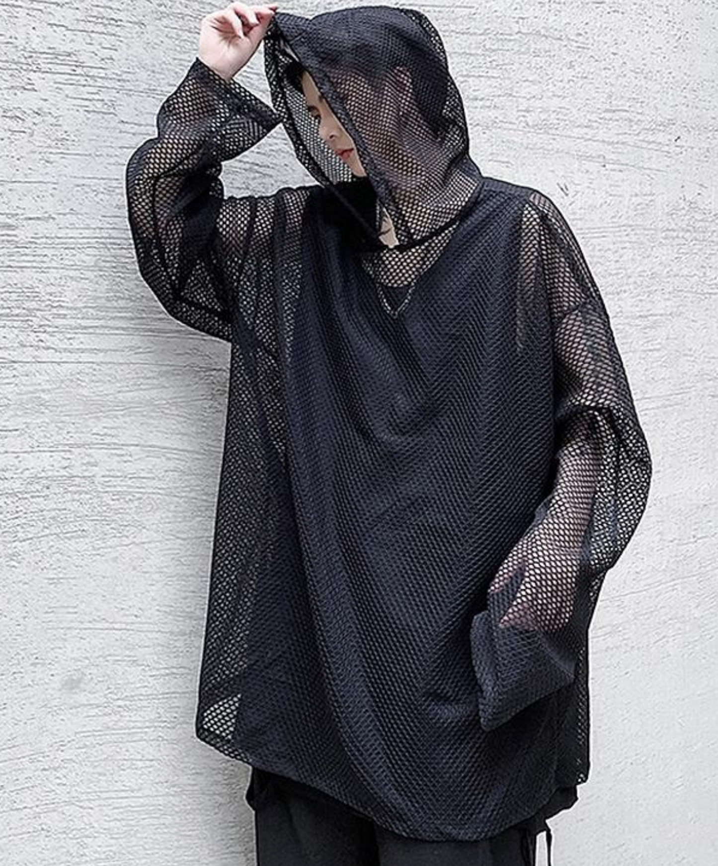 dark mesh hoodie EN1133