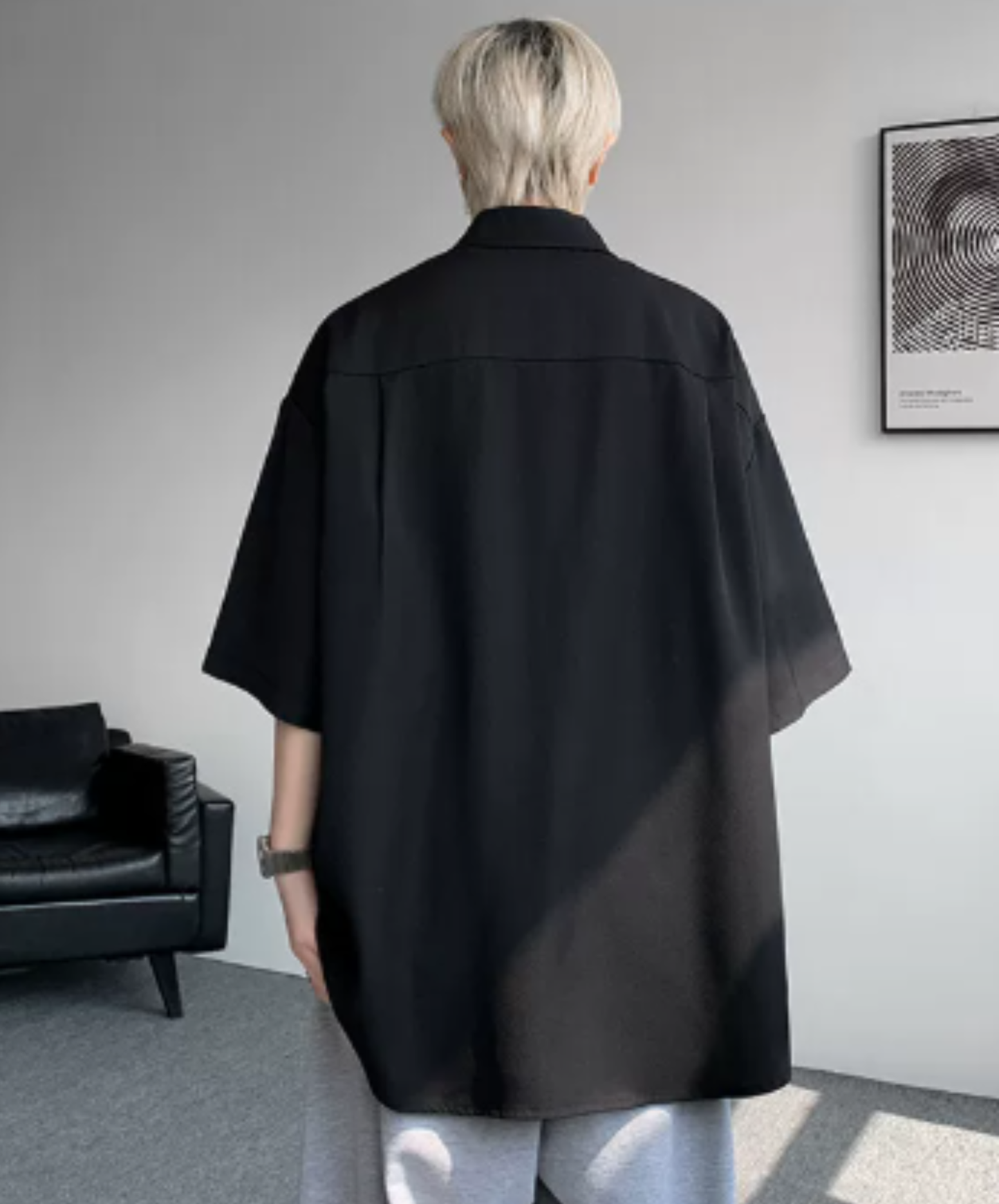 chinese-style slanted front placket shirt EN2910