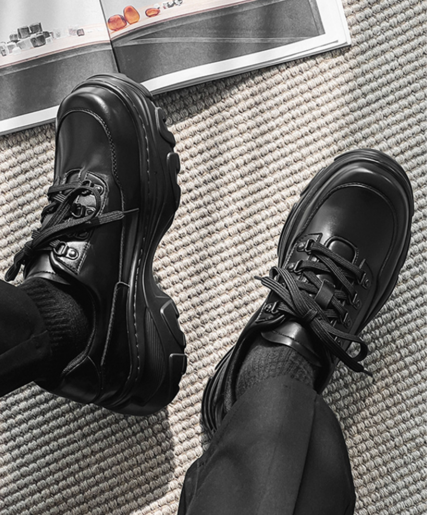 square toe lace-up casual shoes EN2499