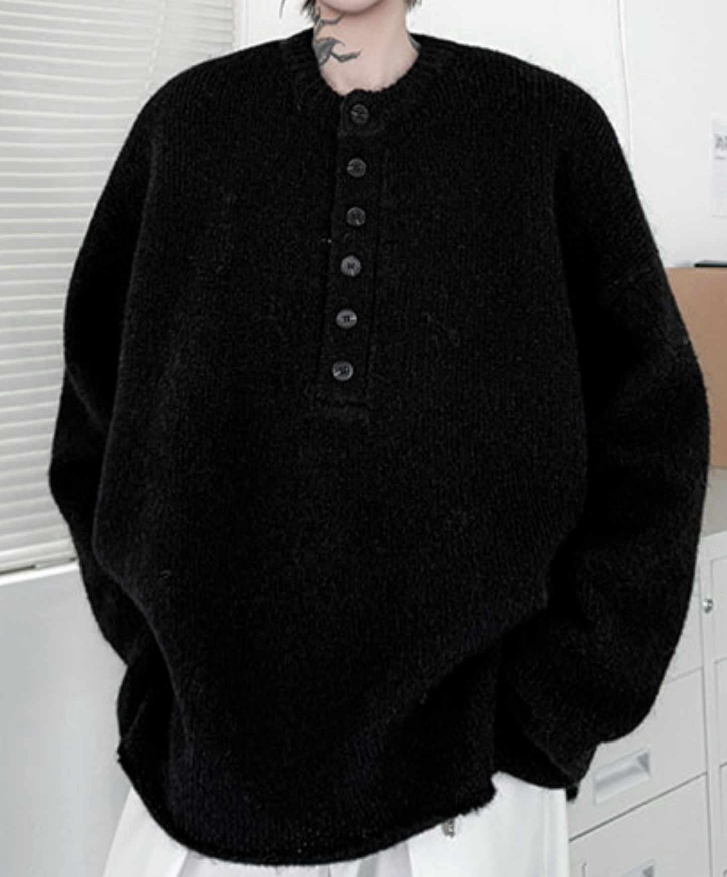 drop shoulder thick sweater EN2459