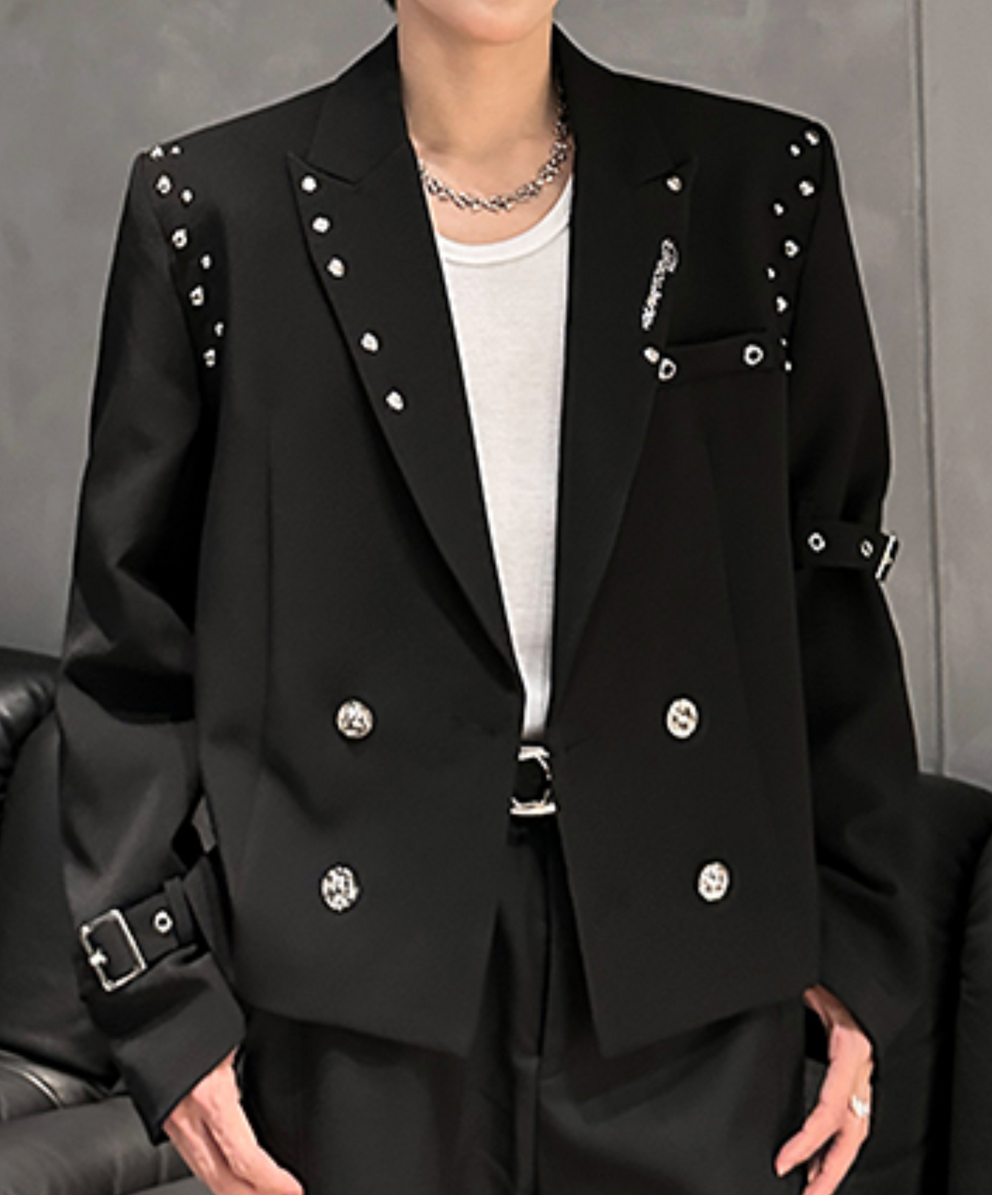 metal rivet decoration jacket EN2490