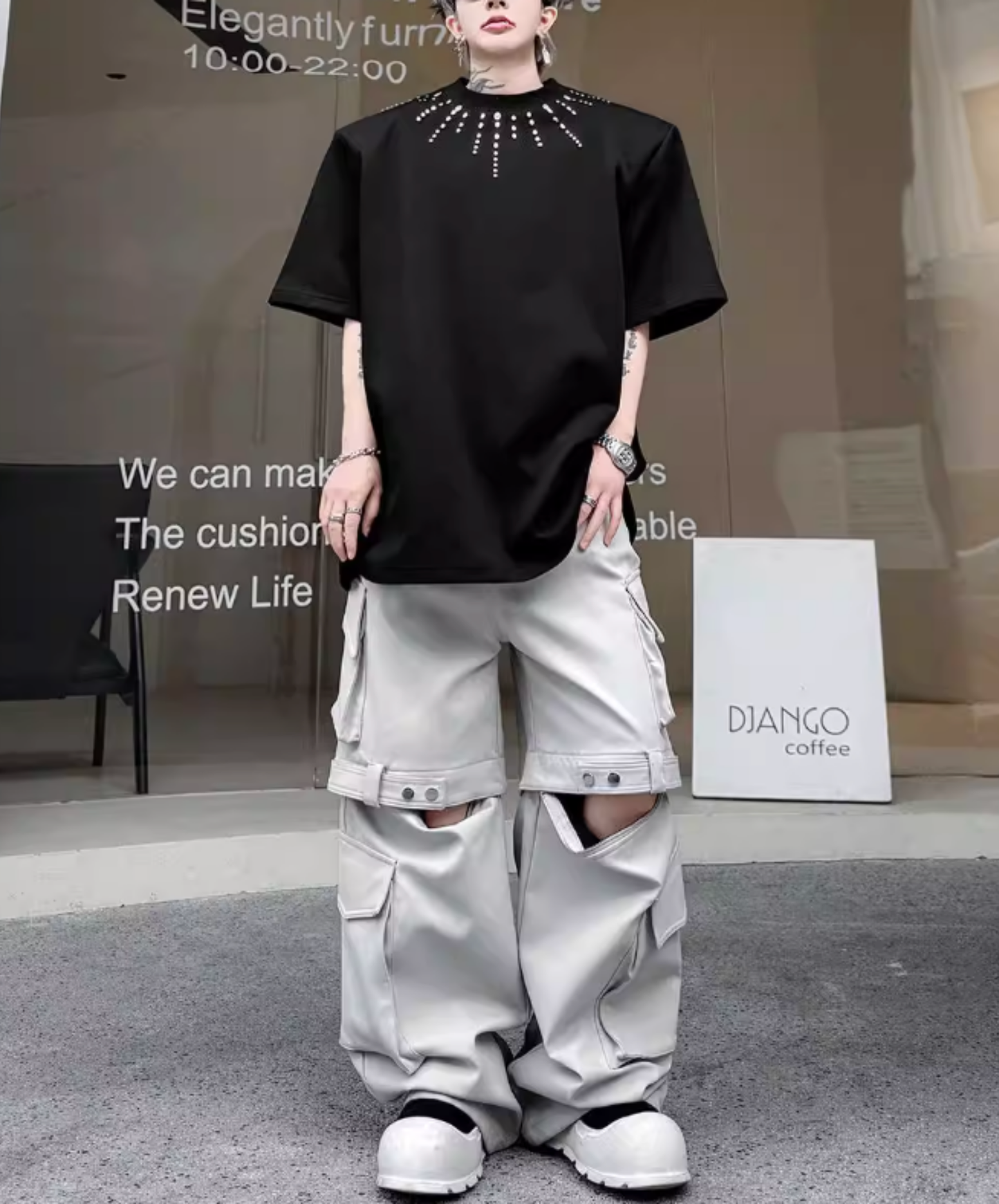 beaded meteor design t-shirt EN2826