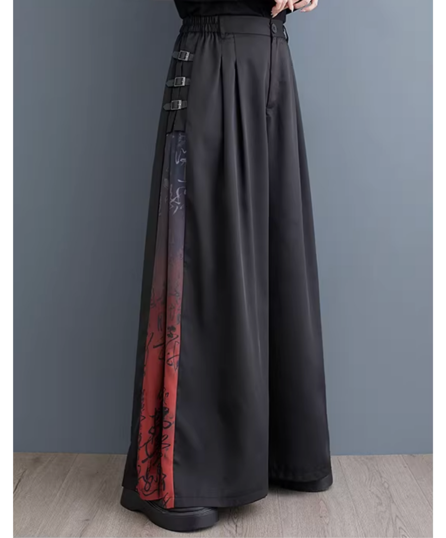 side-tucked high waist wide pants EN2795