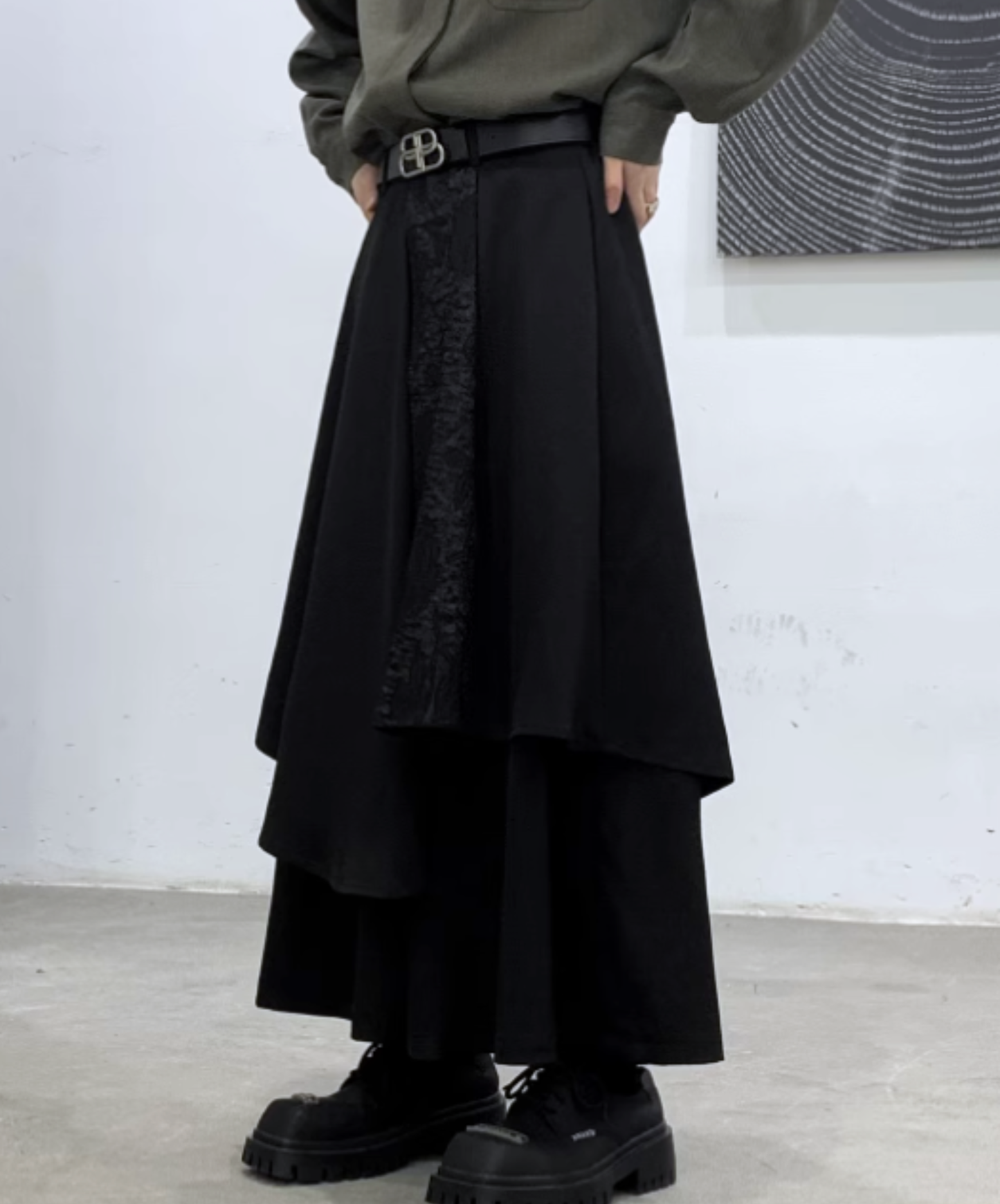 【style91】dark mode outfit set EN2716（shirt + pants set）