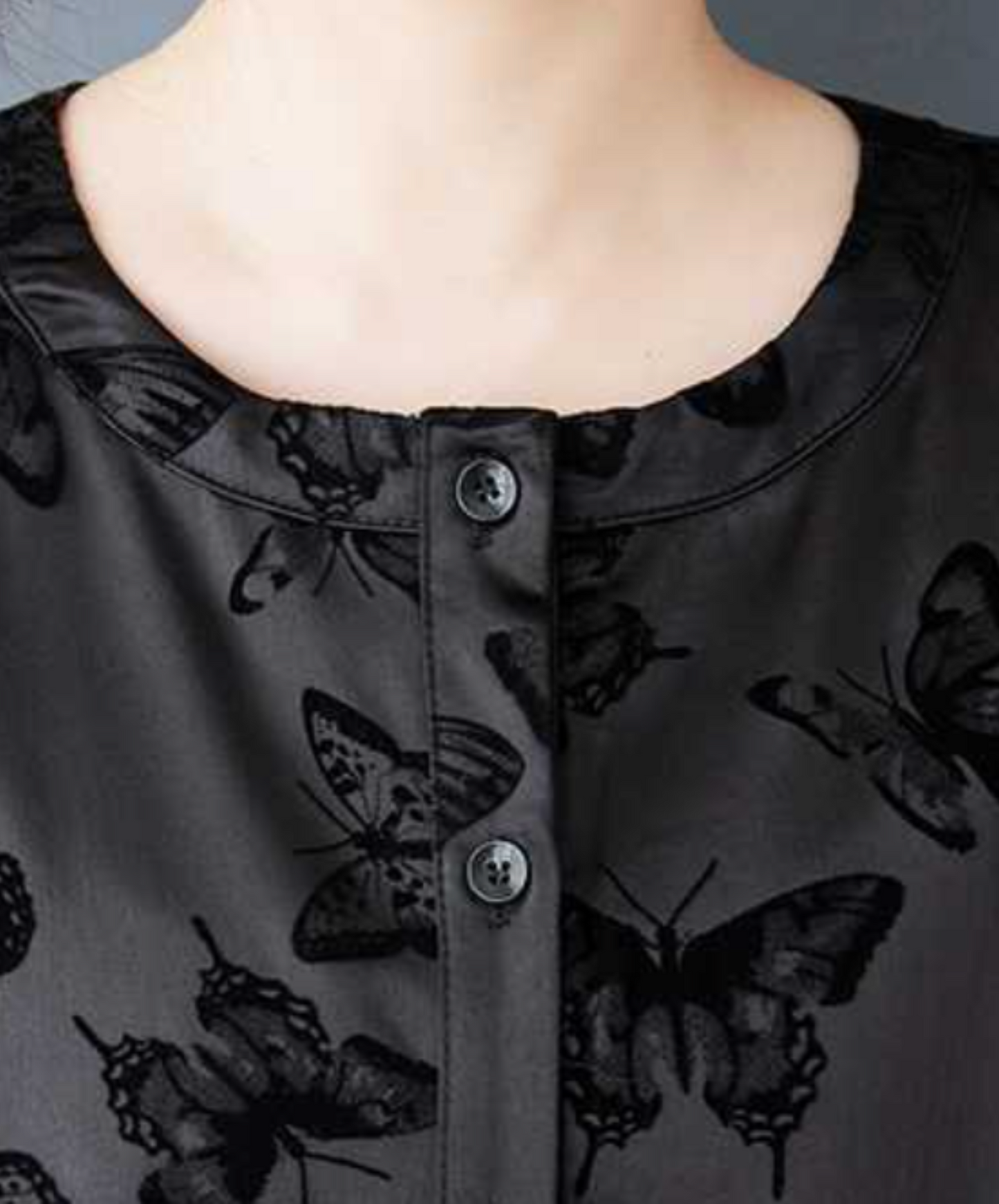 dark butterfly print shirt EN2269